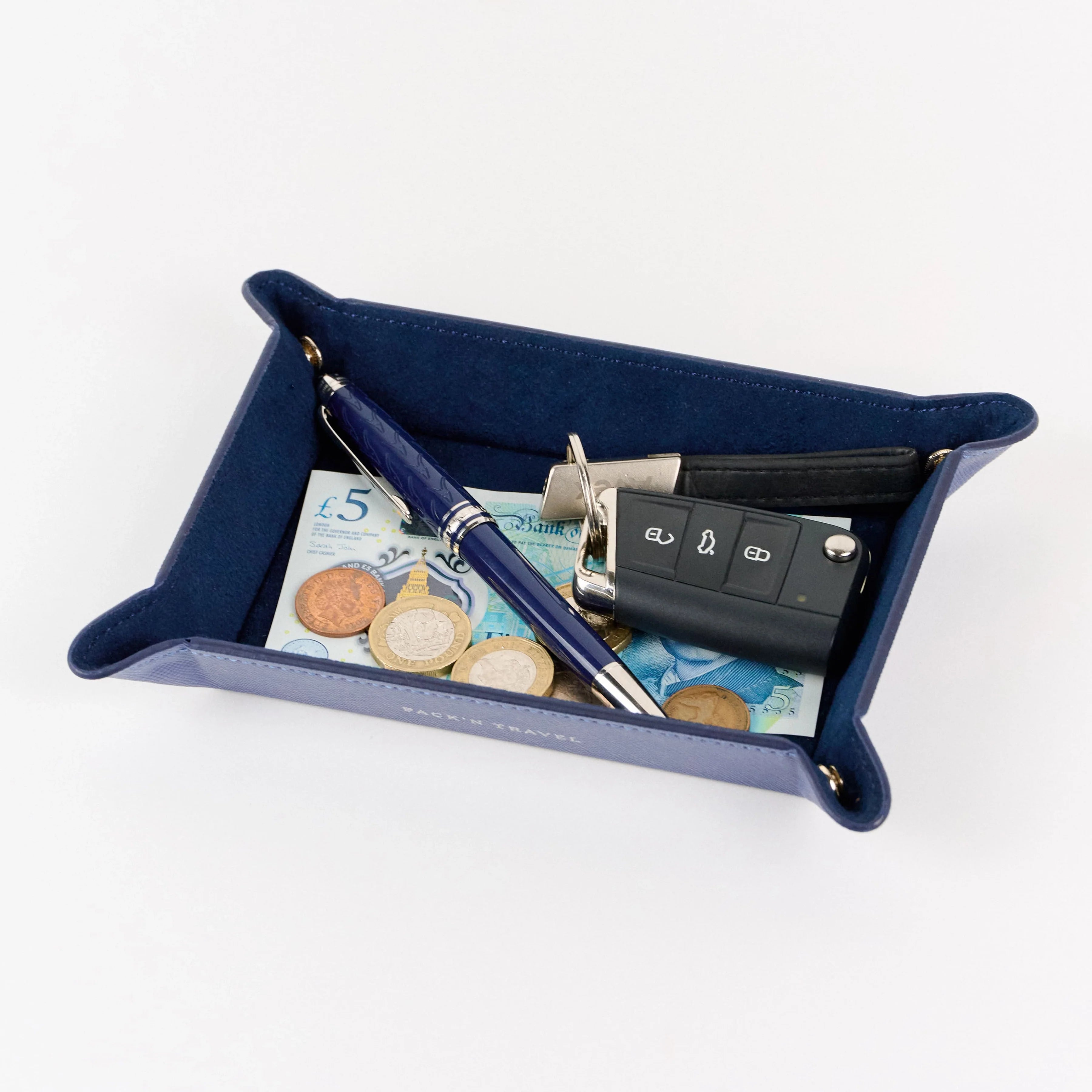 Leather Tray Dark Blue