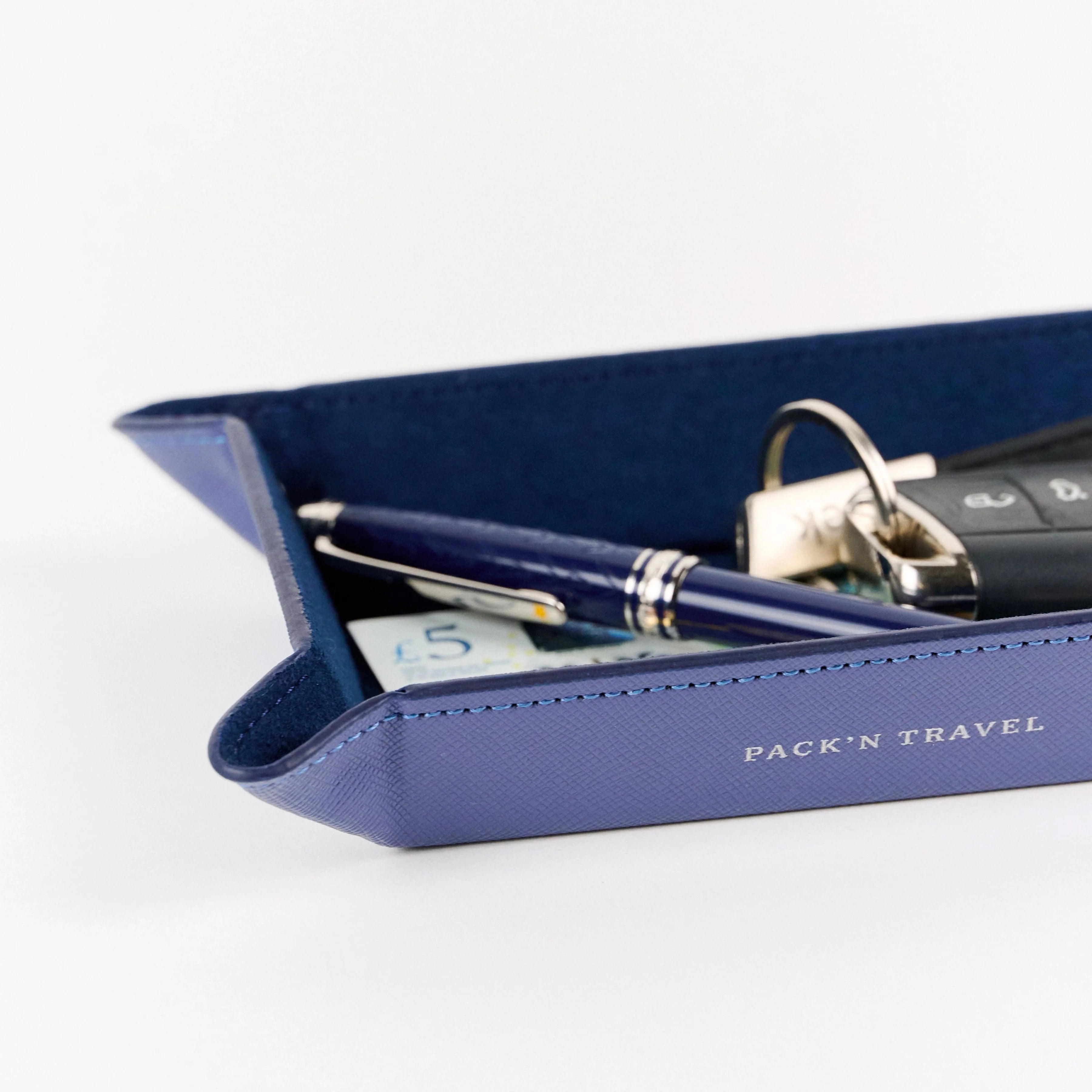 Leather Tray Dark Blue