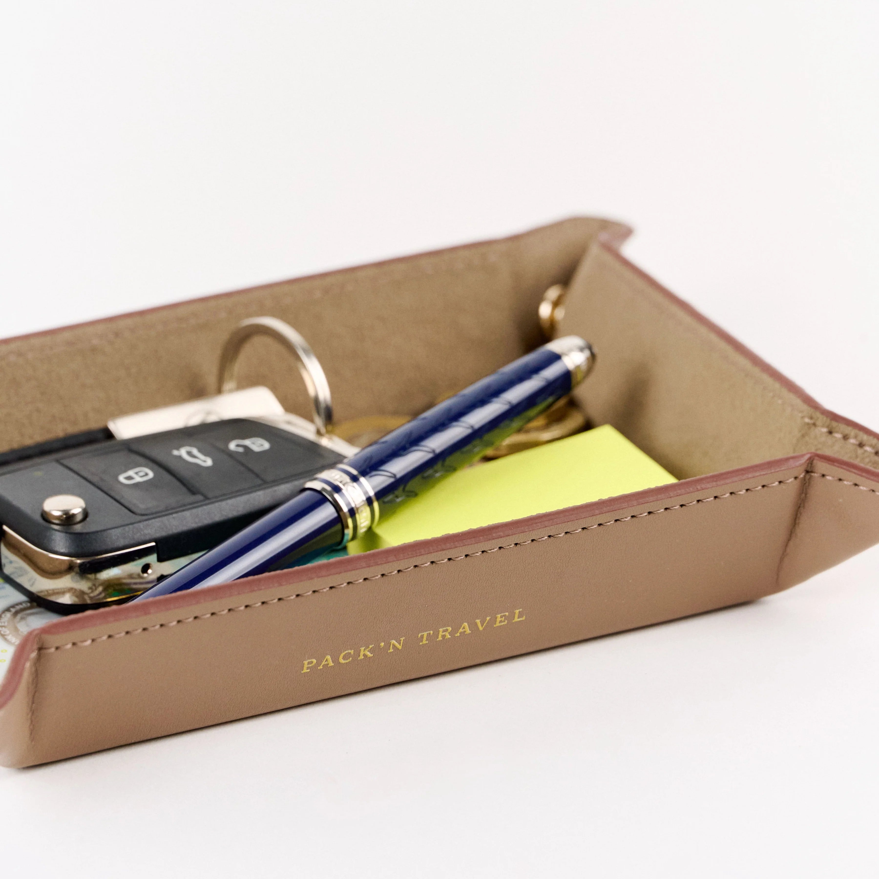 Leather Tray Beige