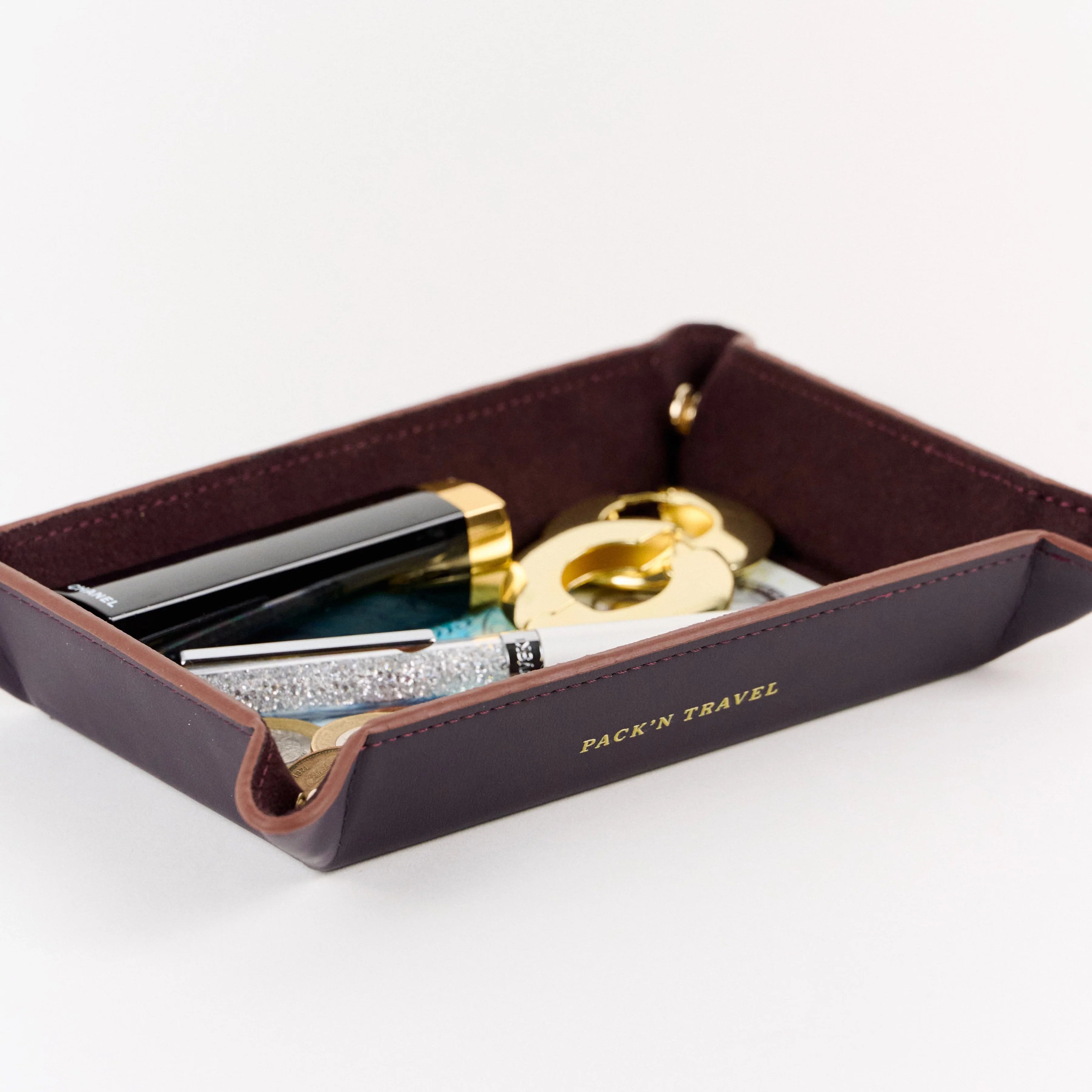 Leather Tray Deep Plum