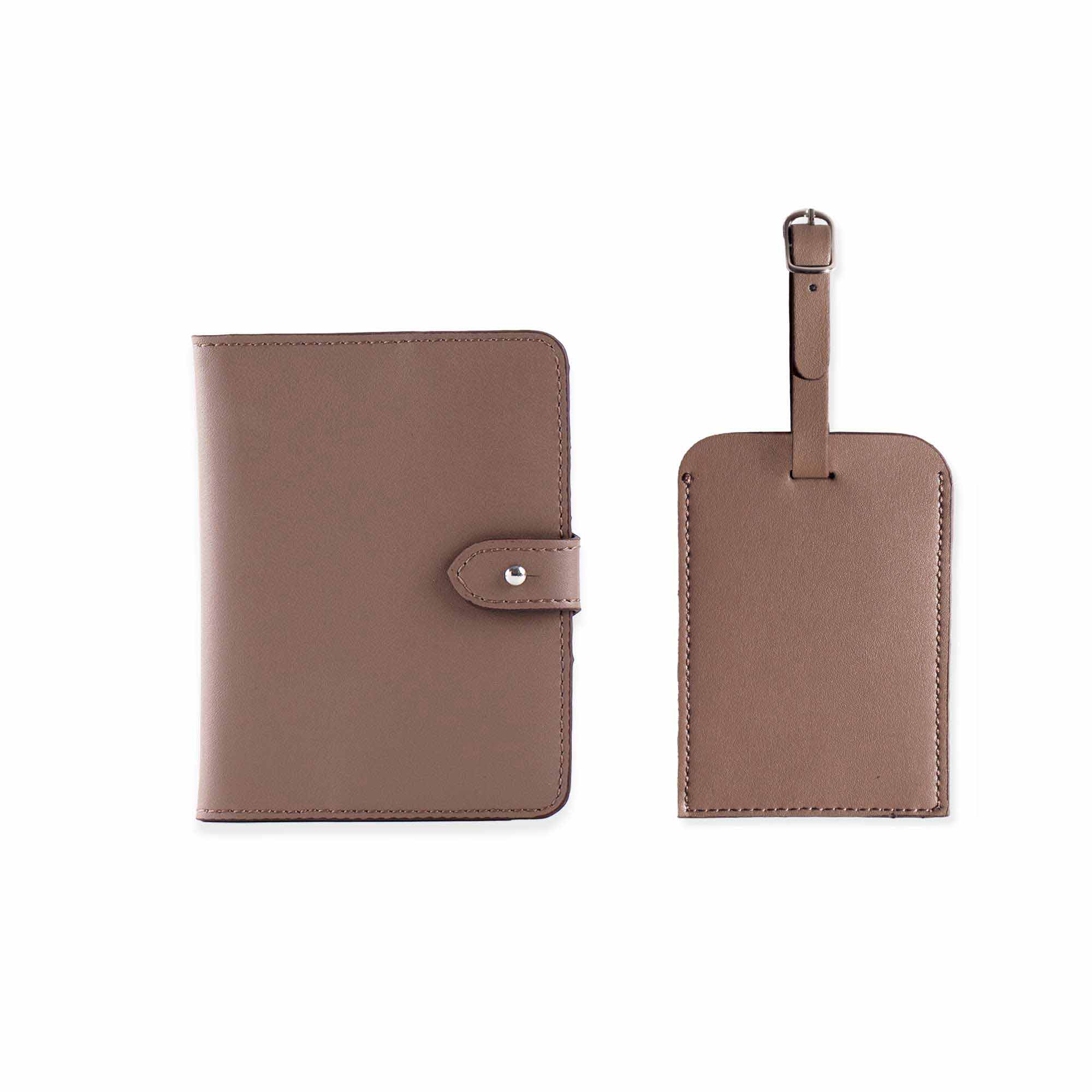 Passport Holder and Luggage Tag Beige