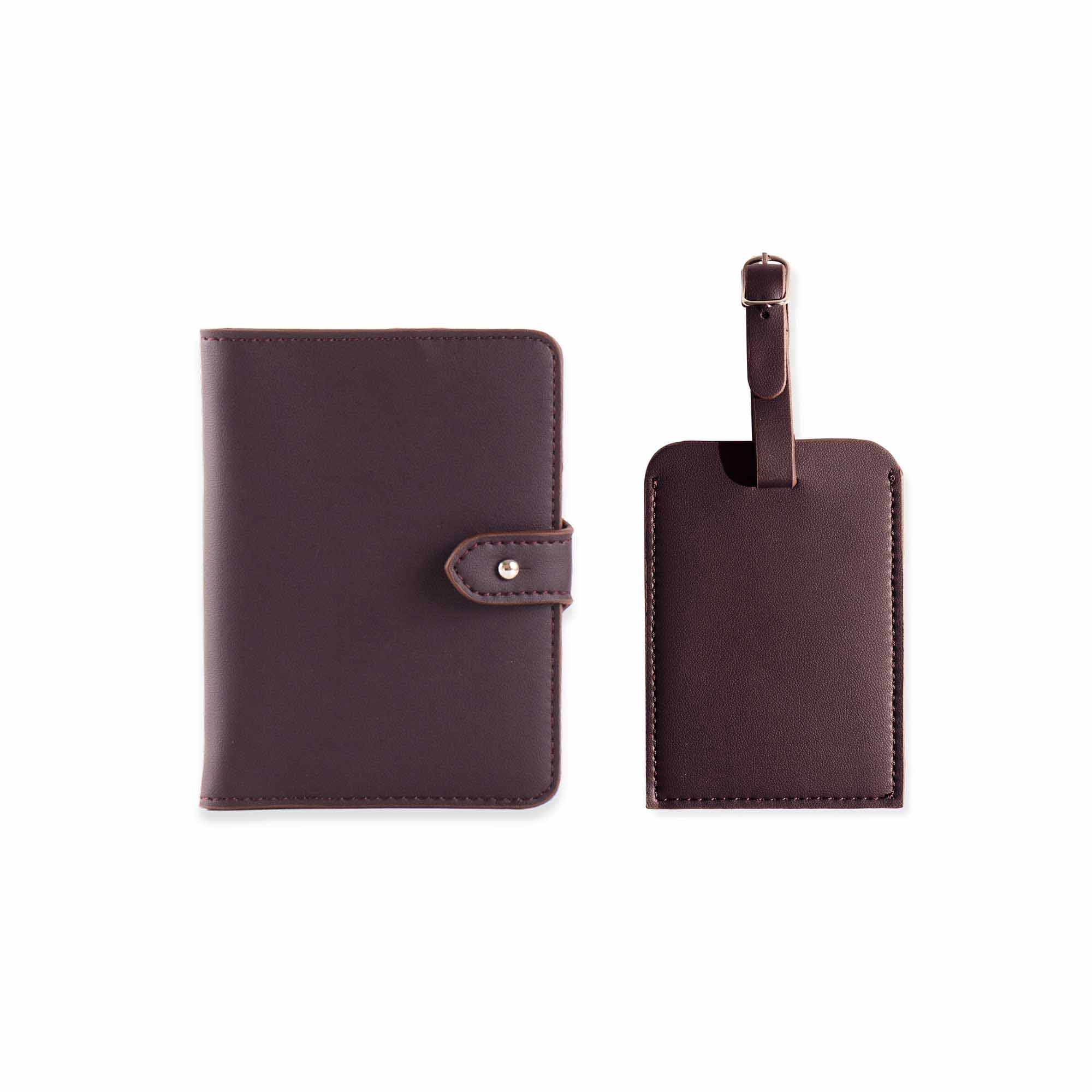 Passport Holder and Luggage Tag Deep Plum