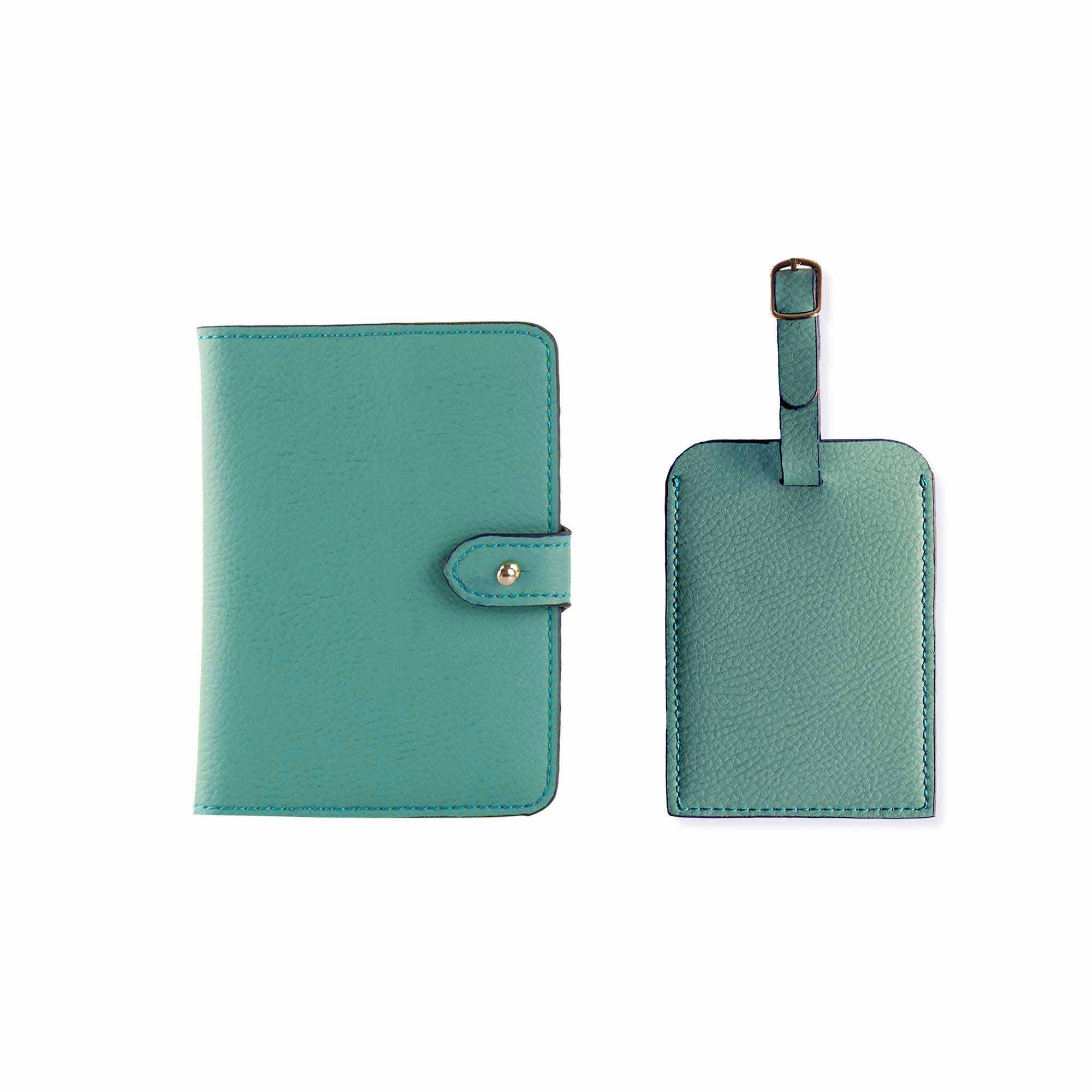 Passport Holder and Luggage Tag Turquoise