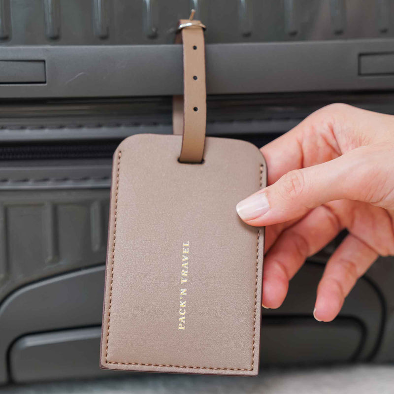 Passport Holder and Luggage Tag Beige