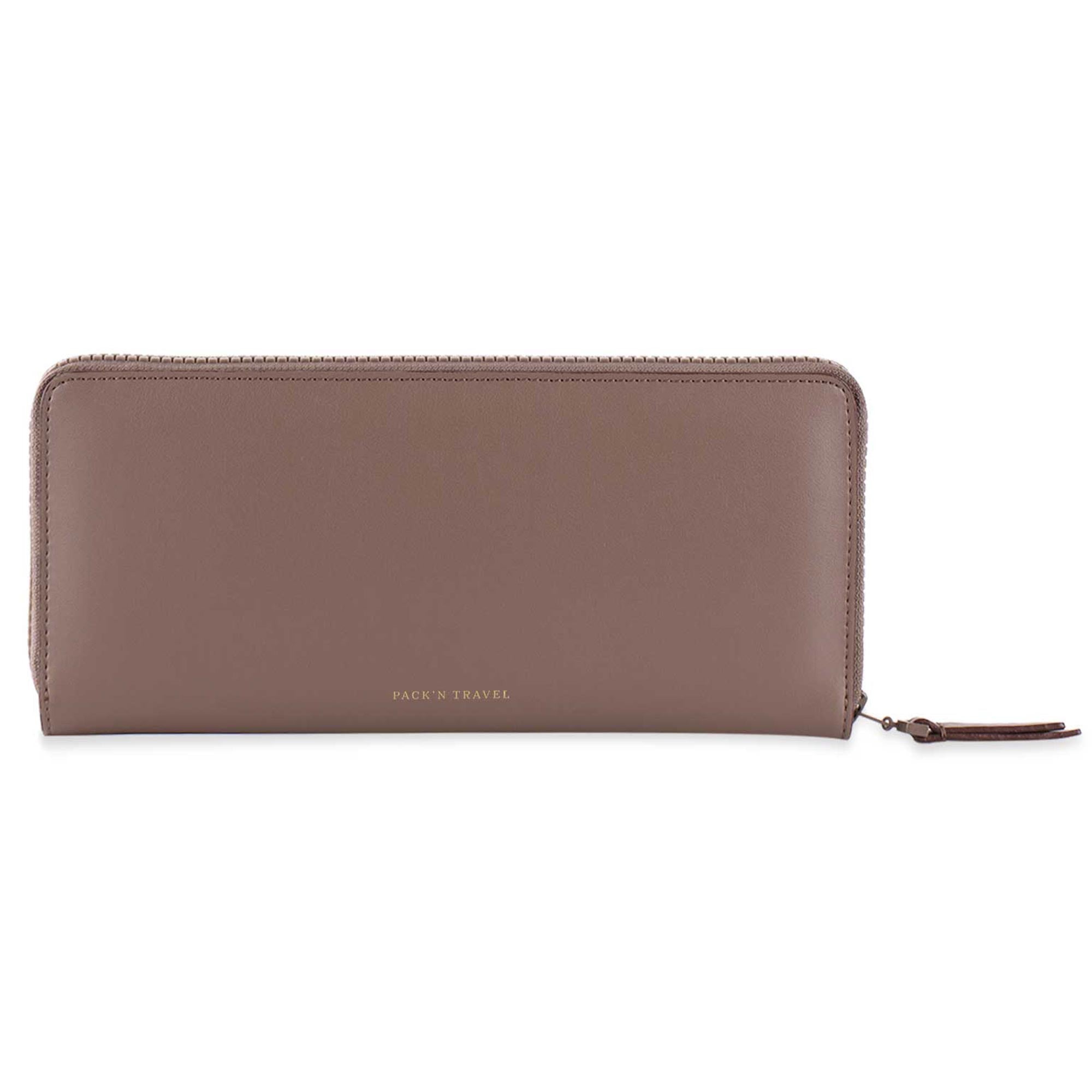 Chic vegan leather Pack’n Travel wallet combining fashion with function.