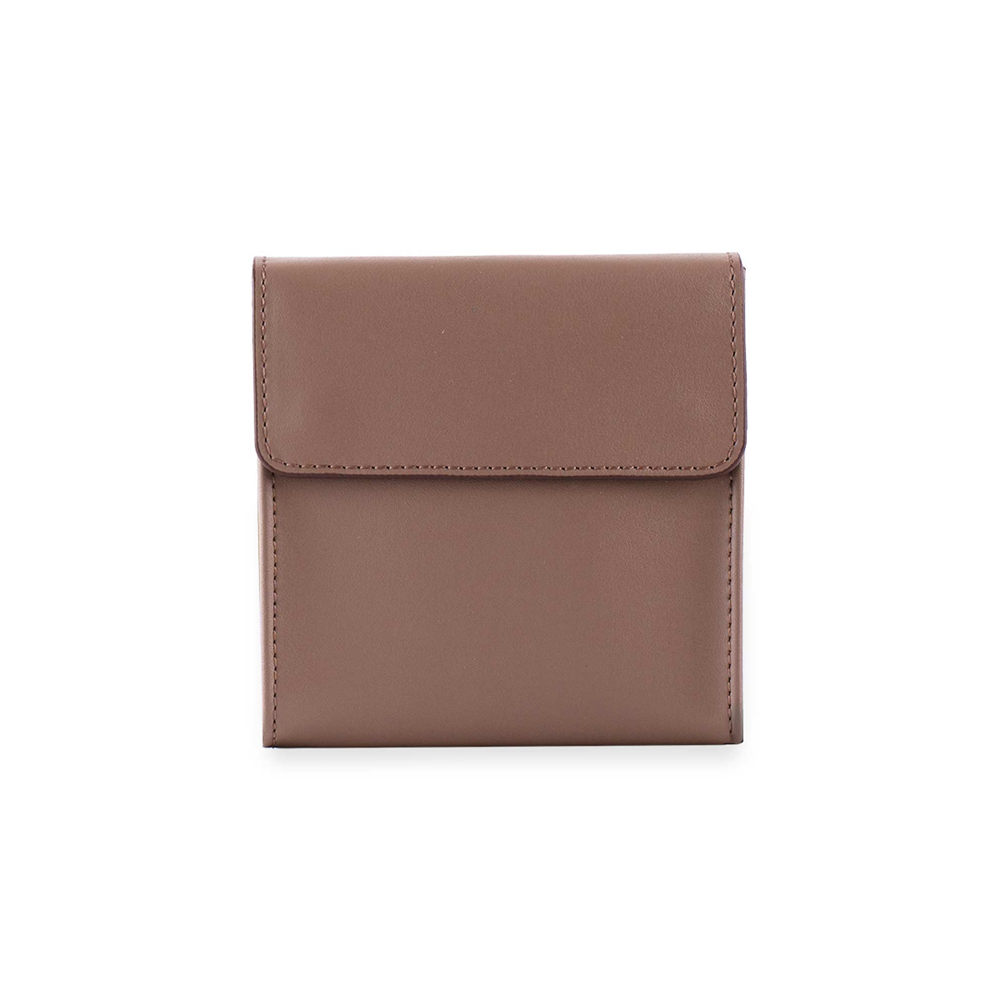 Durable beige vegan leather single watch case for reliable protection.