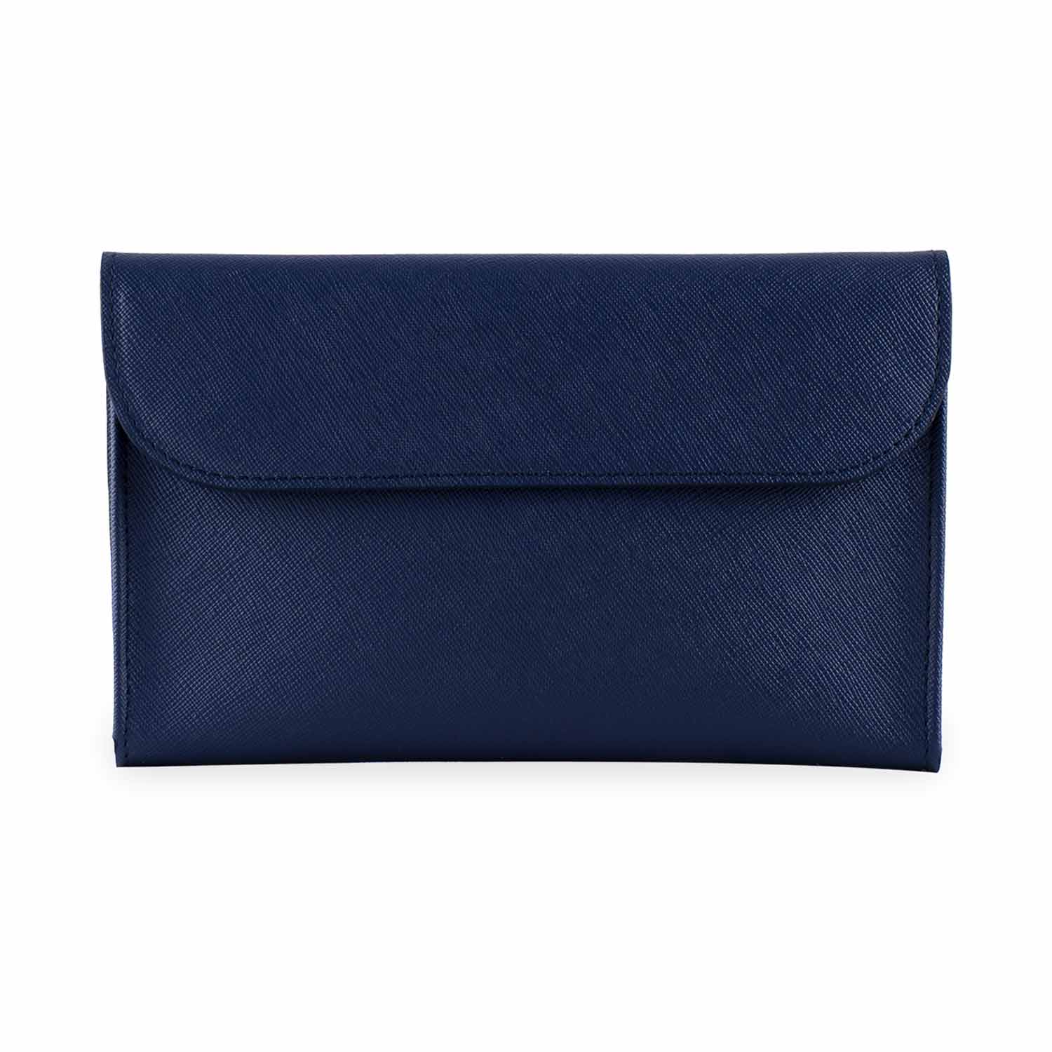 Durable dark blue vegan leather double watch case built to last and protect.