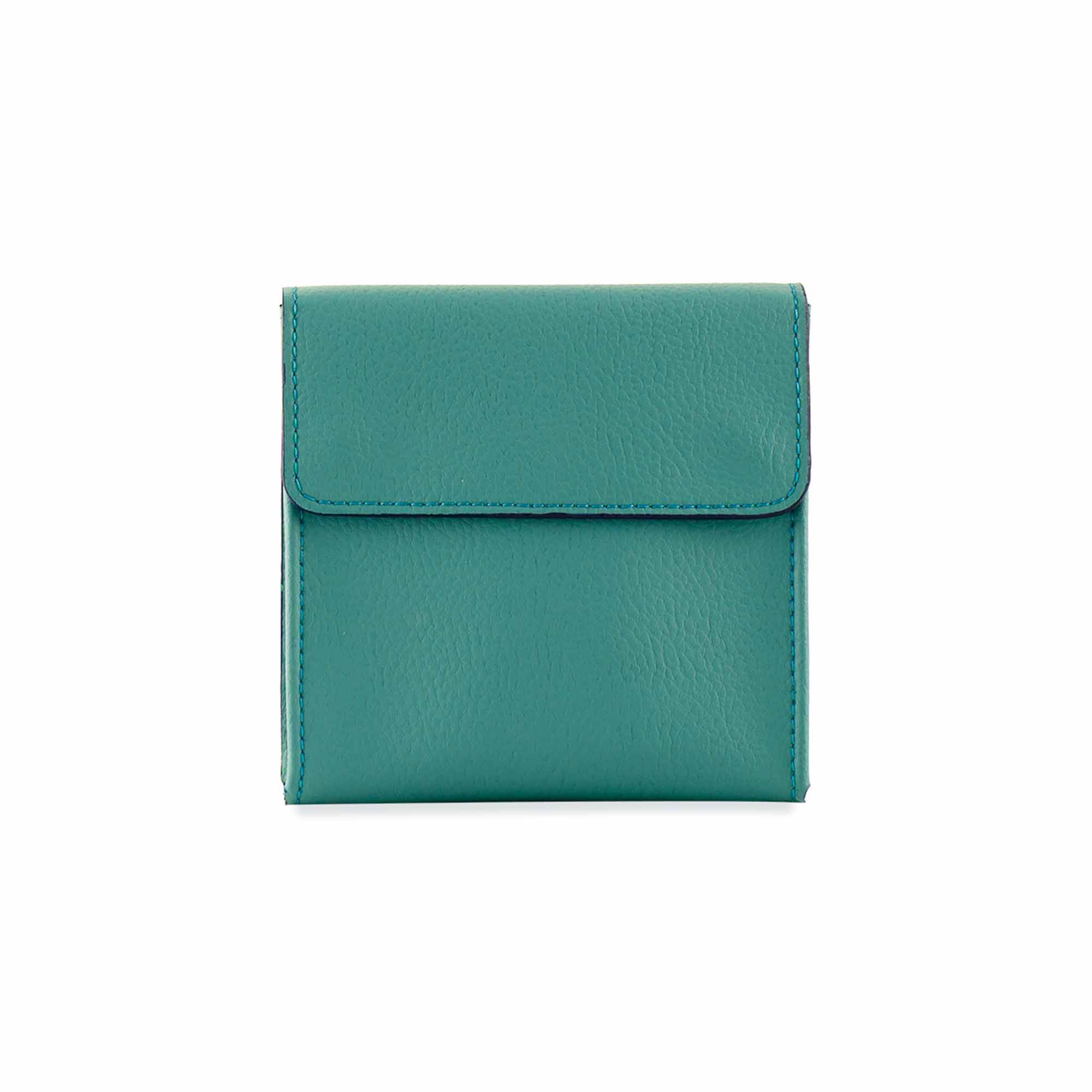 Durable turquoise vegan leather single watch case for travel ready storage.