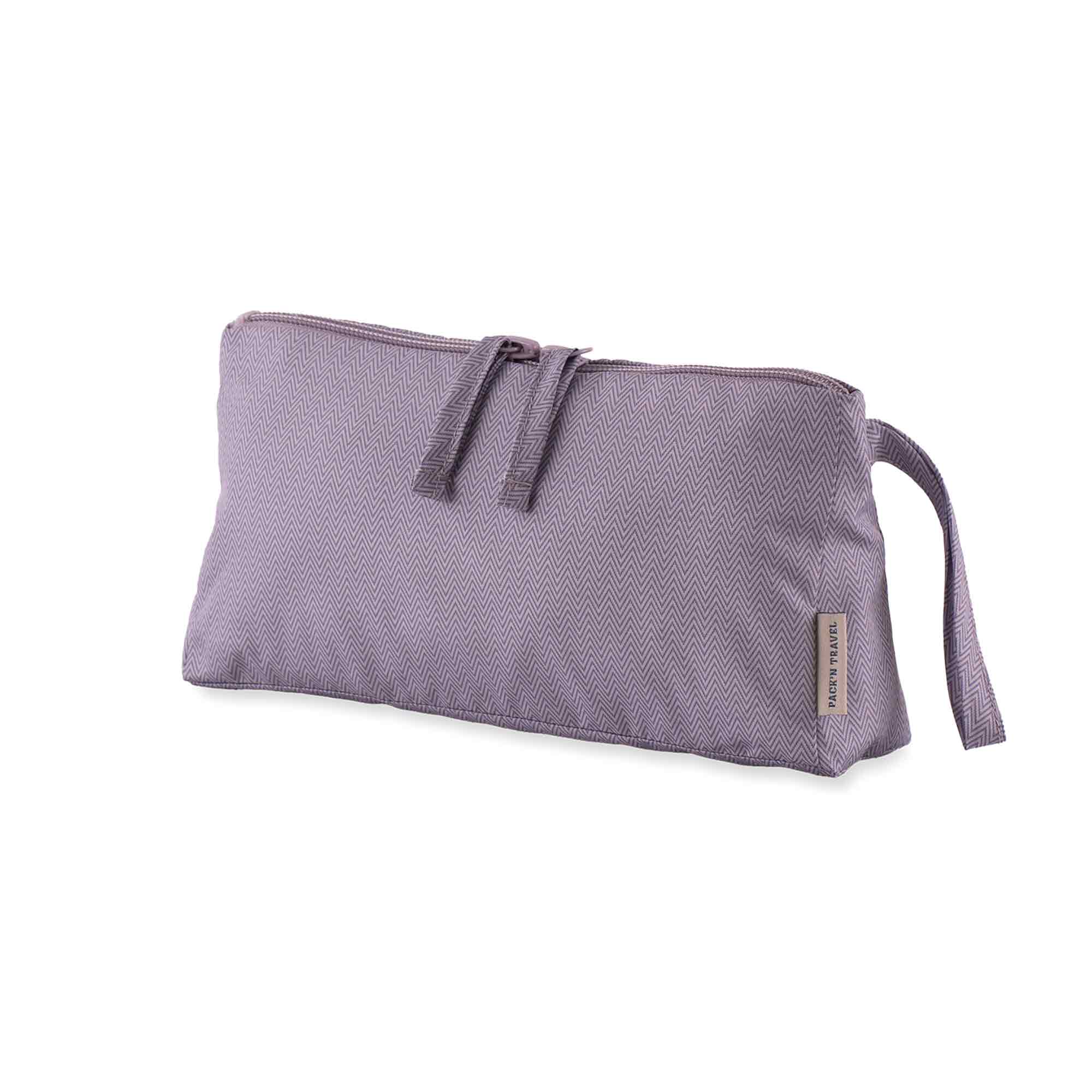 Eco-friendly purple vegan leather luggage organiser for stylish, sustainable storage.