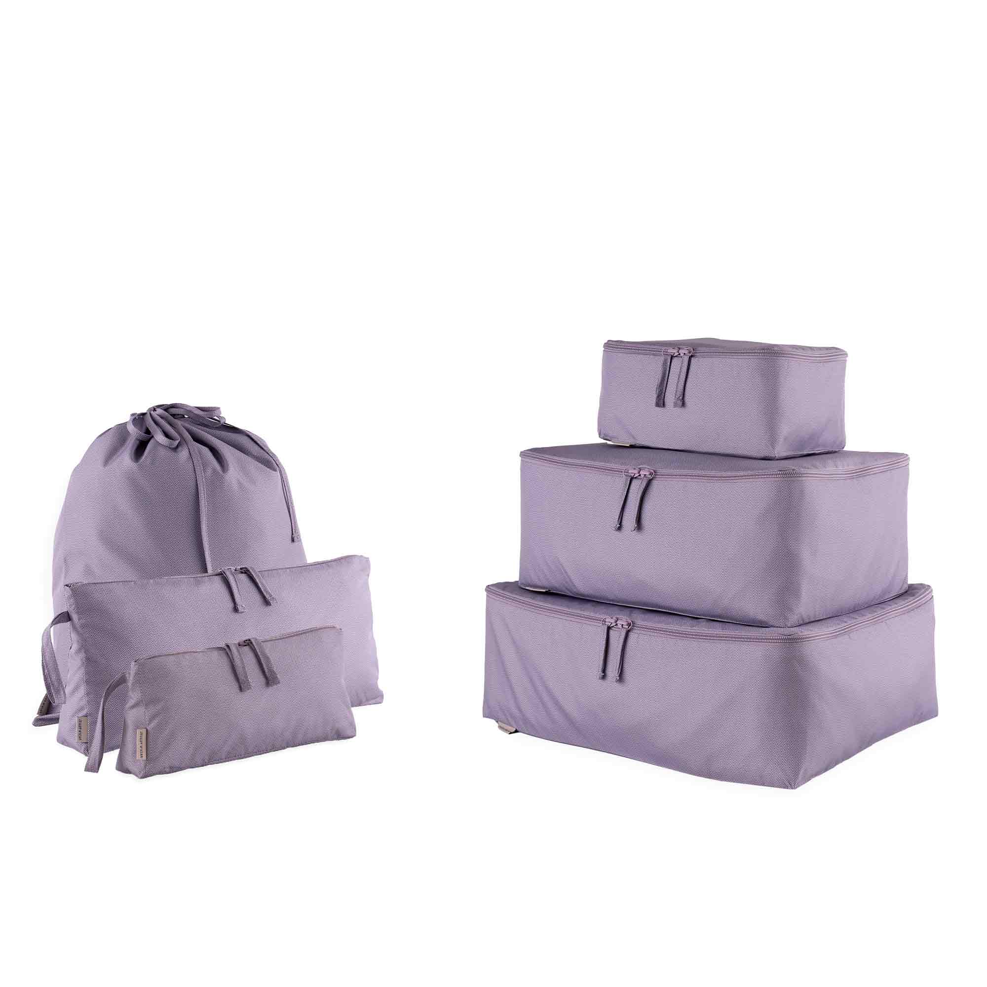 Eco-friendly vegan leather purple luggage organiser made for mindful modern travel.
