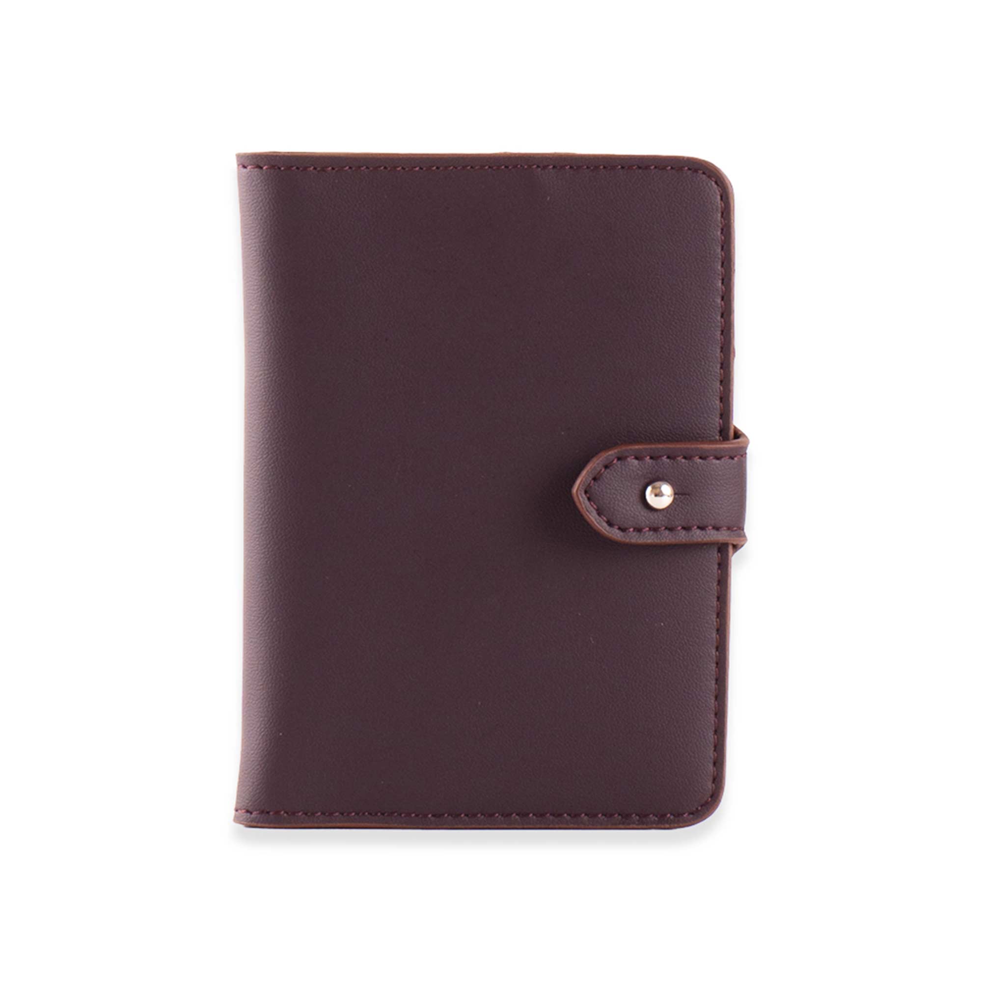 Luxury deep plum vegan leather passport holder crafted with elegance for modern travel.