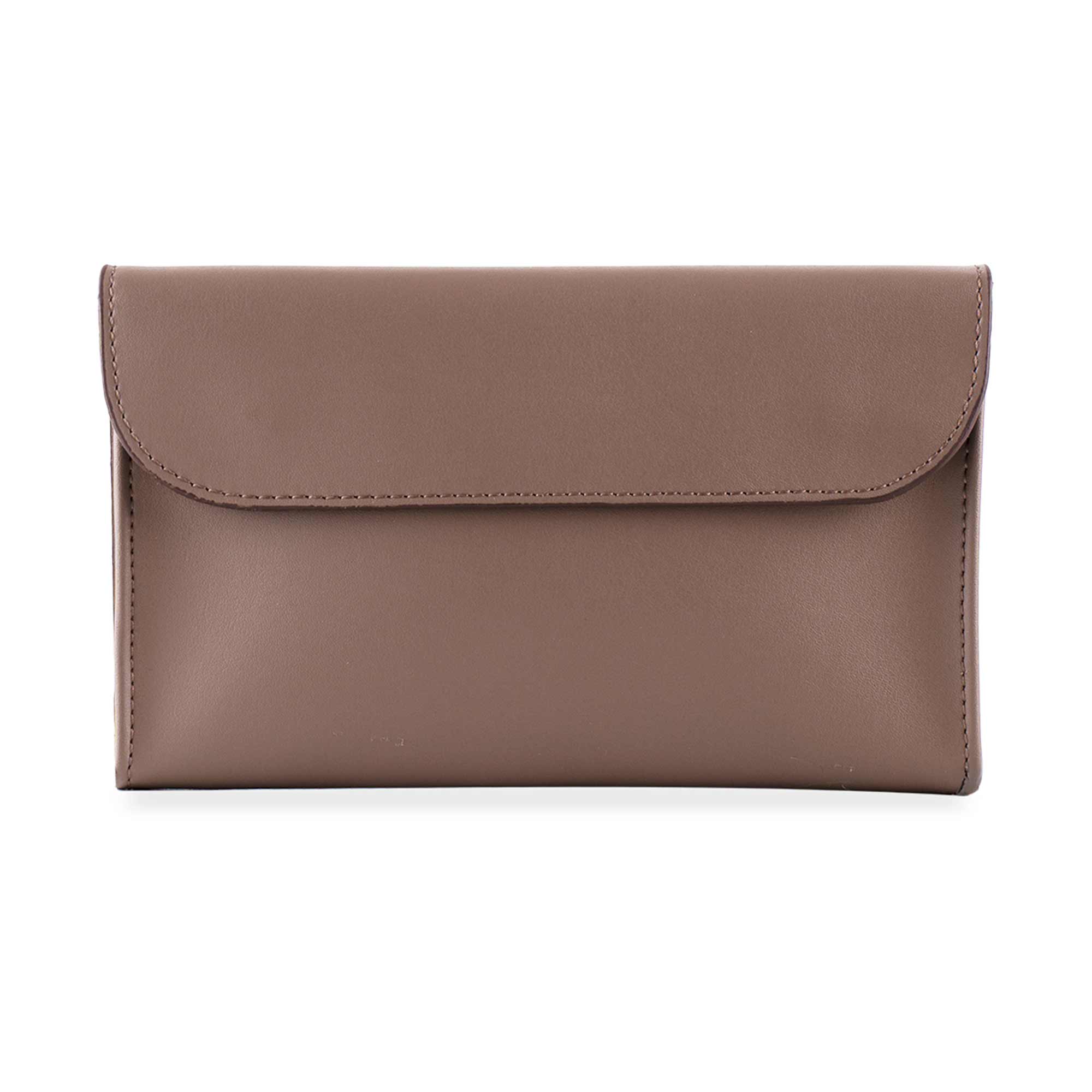 Luxury beige vegan leather double watch case with premium protective style.