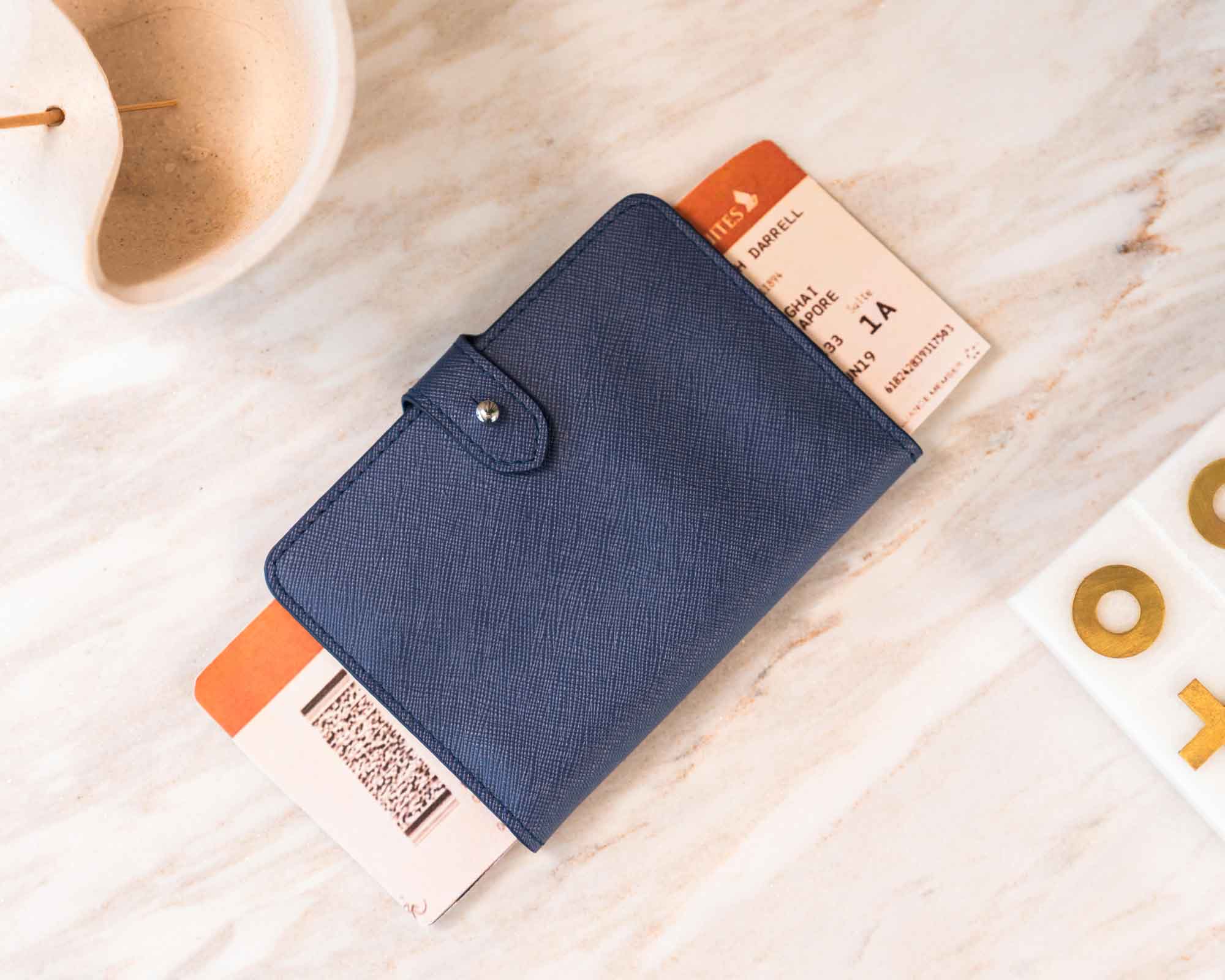 Passport Holder and Luggage Tag Dark Blue