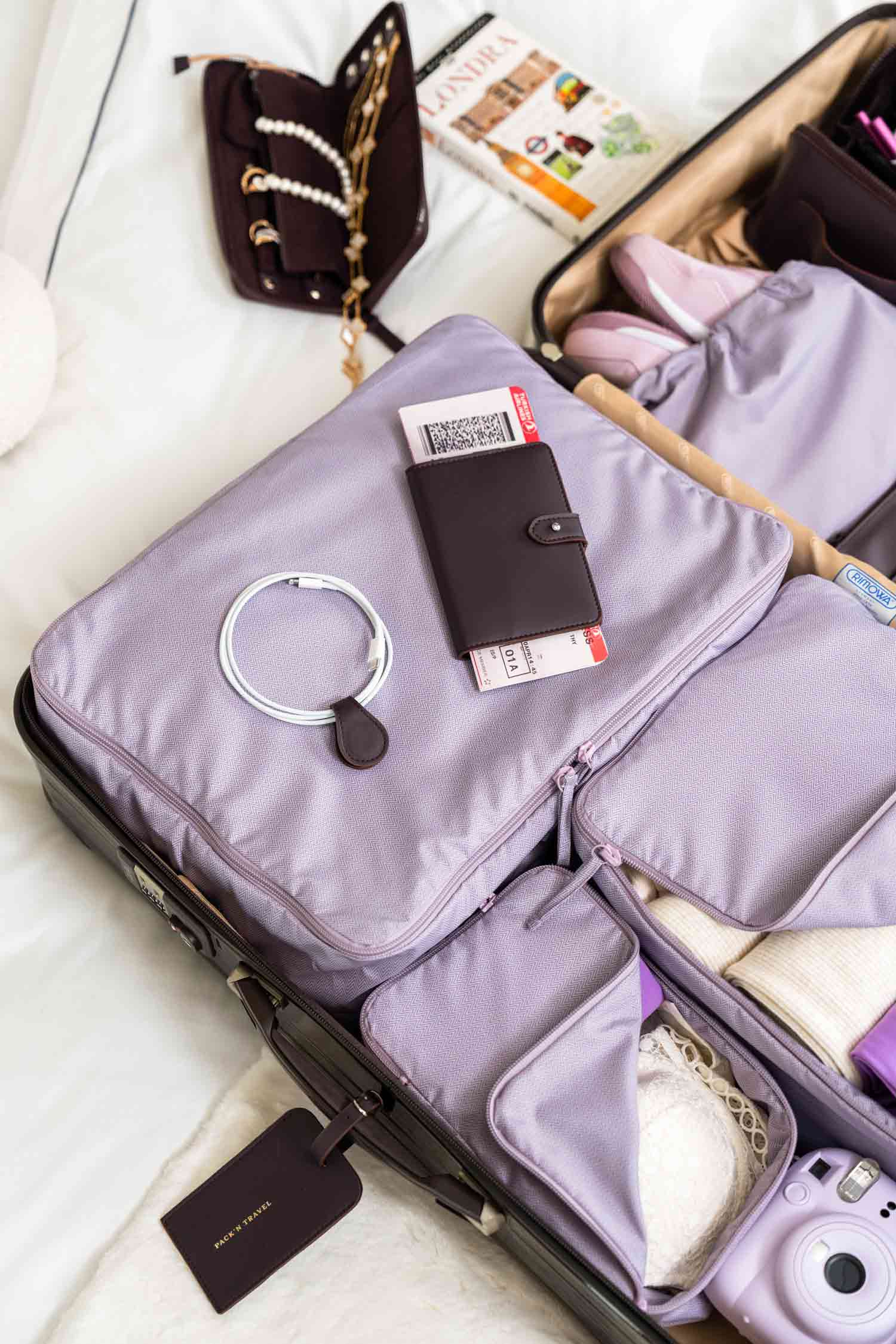 Passport Holder and Luggage Tag Deep Plum