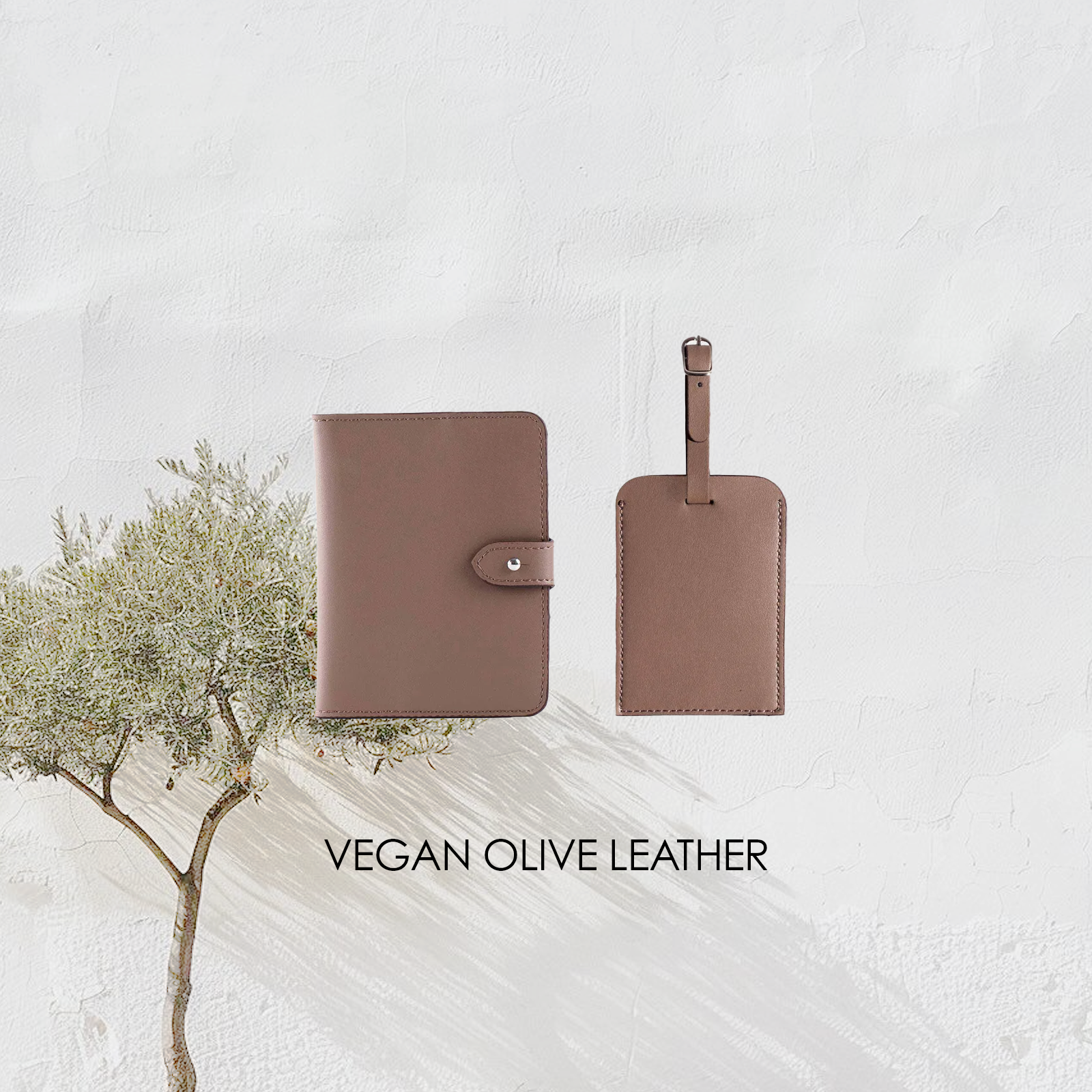 Passport Holder and Luggage Tag Beige
