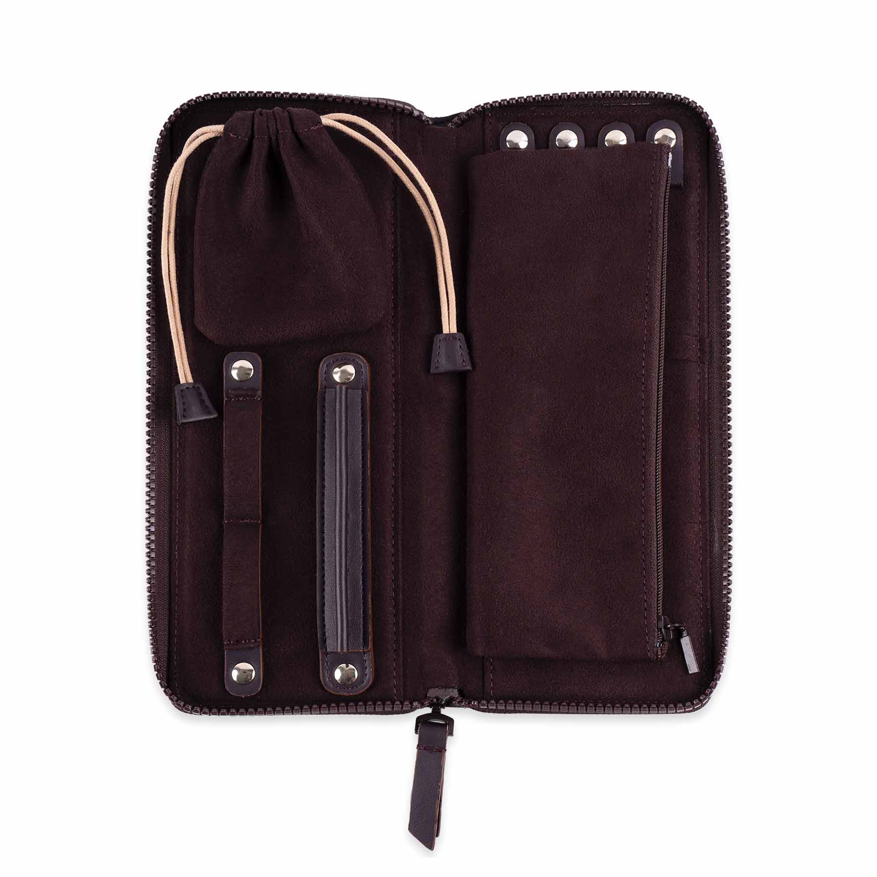 Practical vegan leather jewellery wallet with smart, compact compartments.