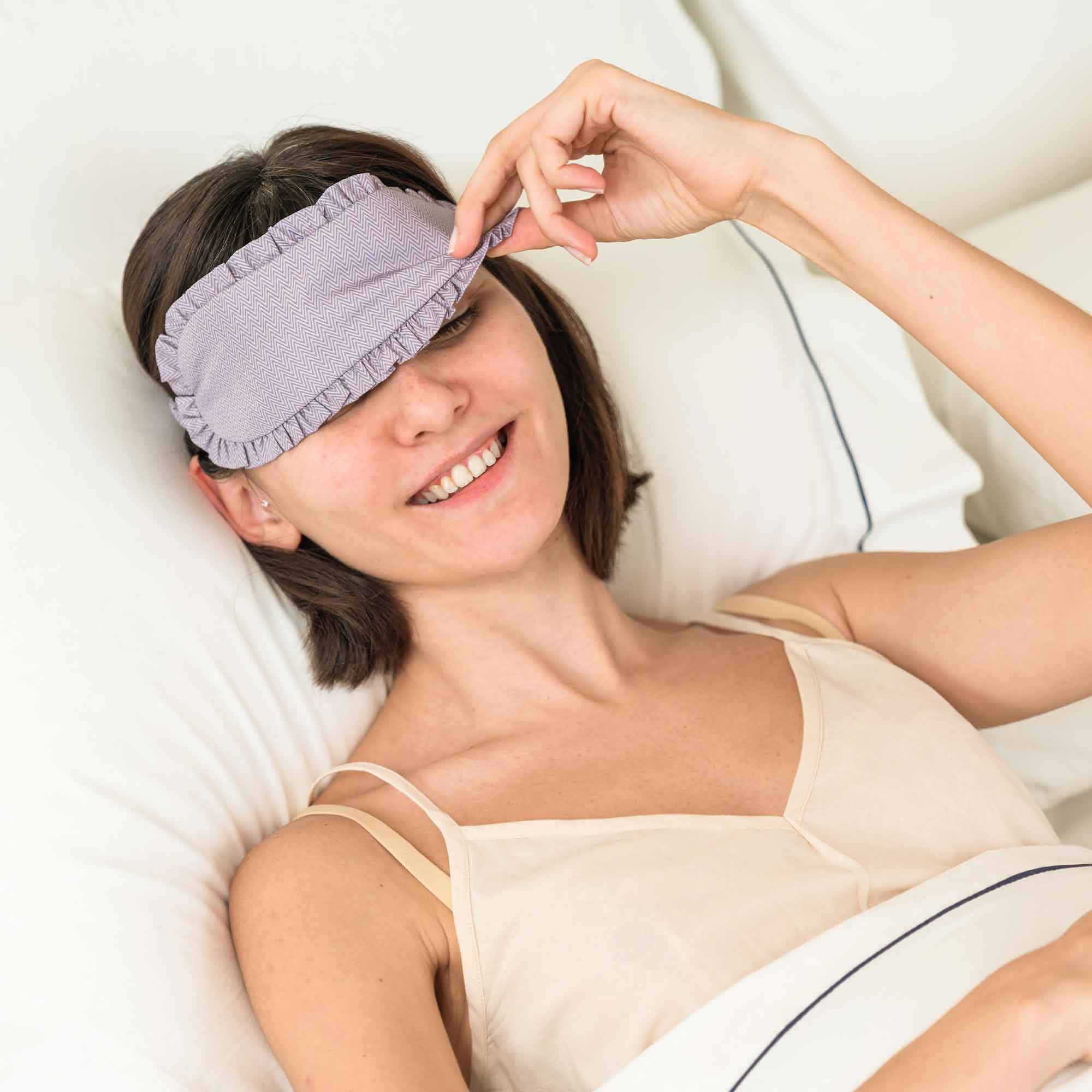 Practical purple vegan leather sleep mask for everyday sleep with easy care design.