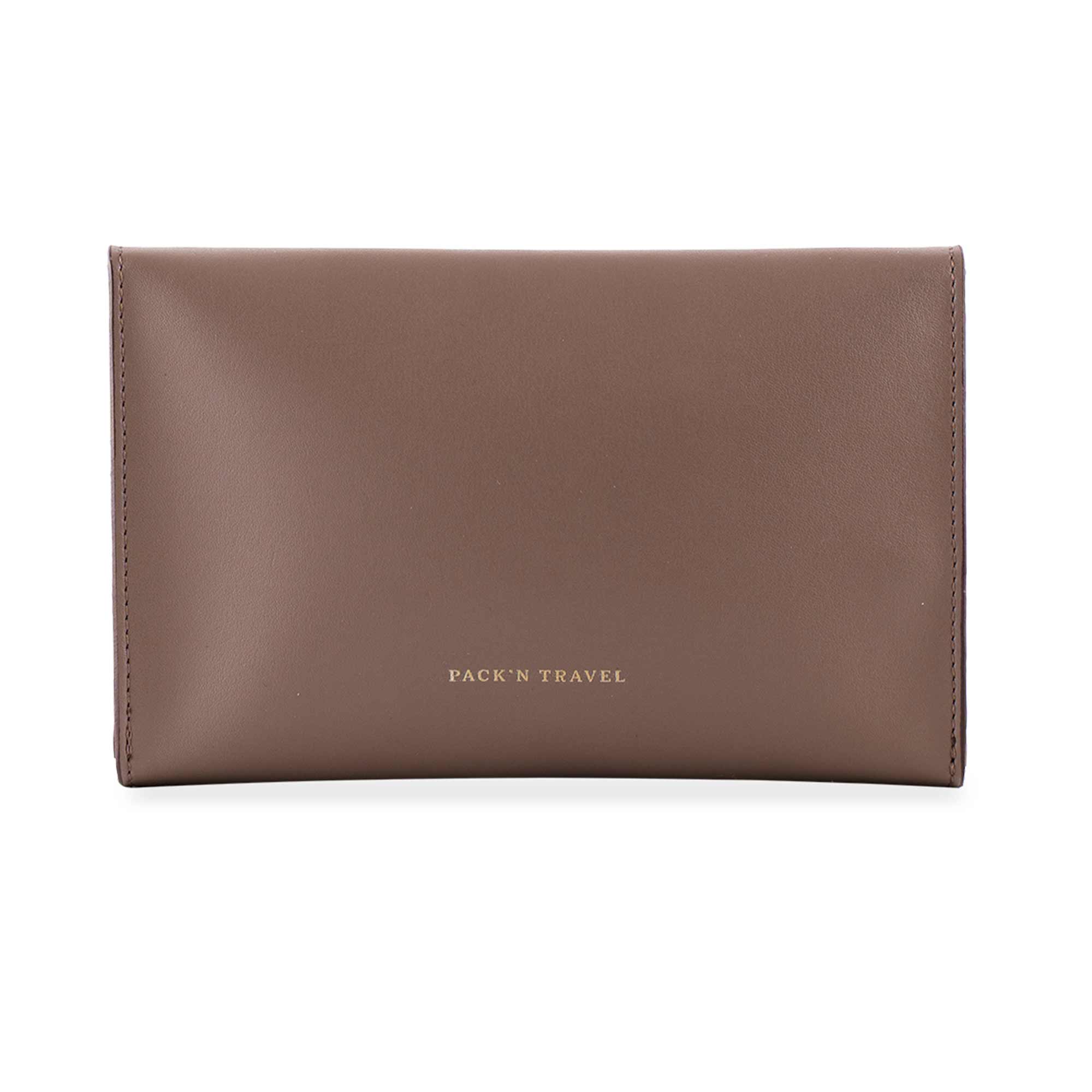 Stylish beige vegan leather double watch case crafted for elegance and function.