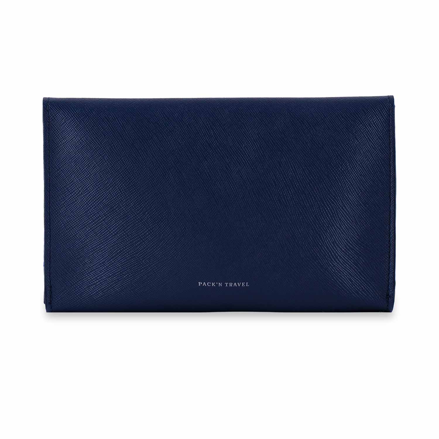 Stylish dark blue vegan leather double watch case for the modern watch lover.