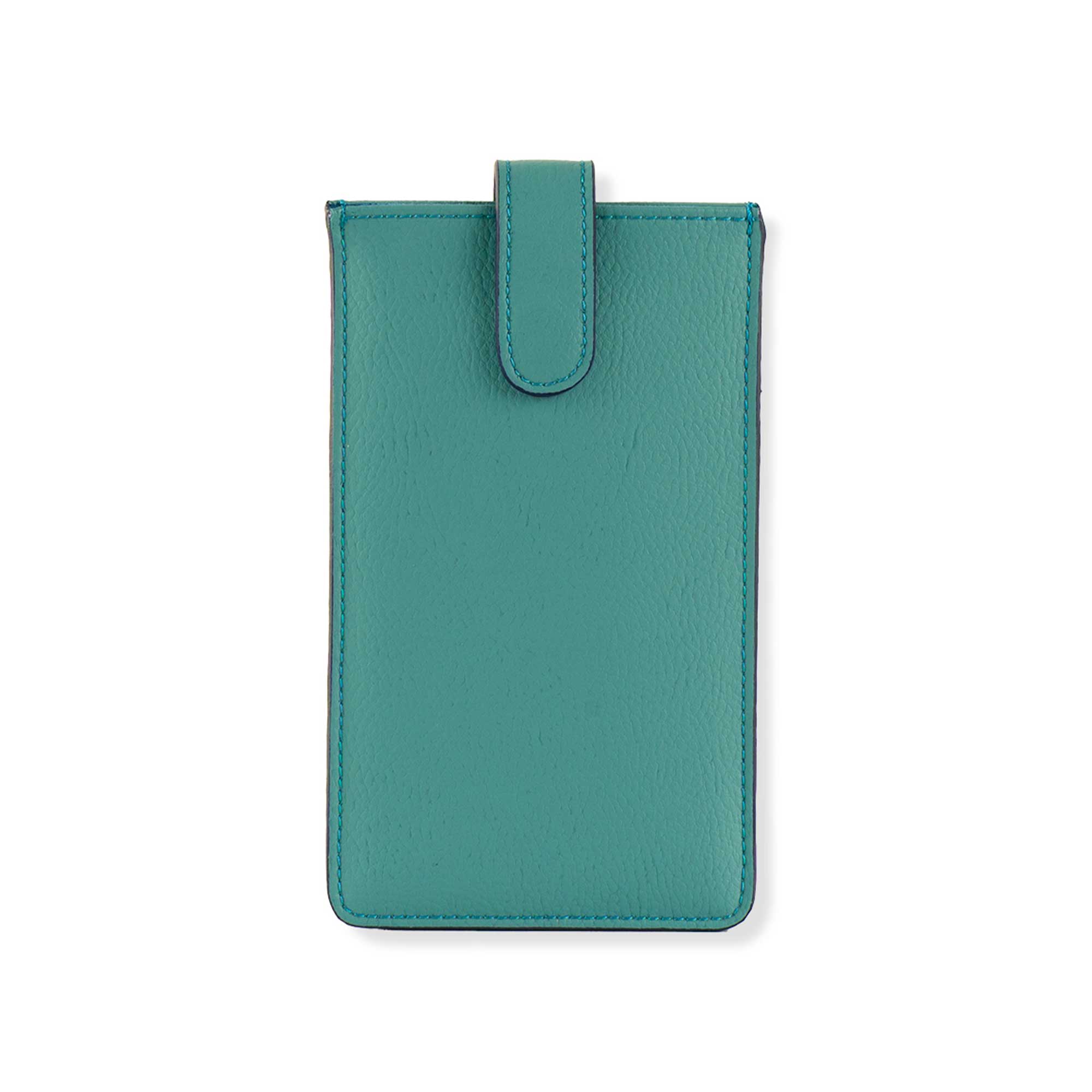 Stylish turquoise vegan leather glasses case with a modern and lively vibe.