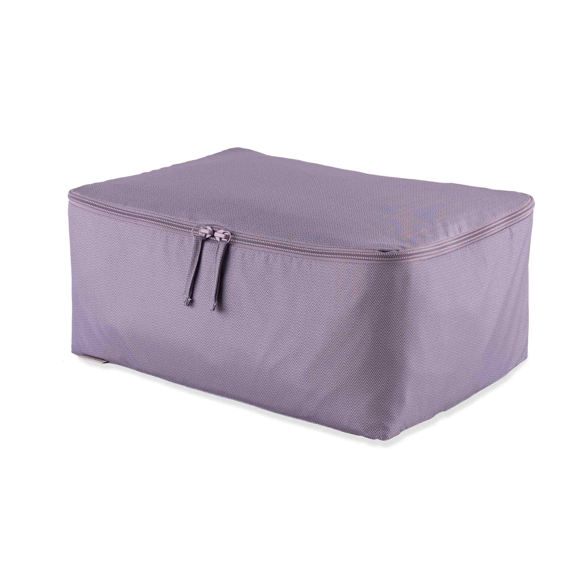 Stylish vegan leather purple luggage organiser blends beauty with convenience.