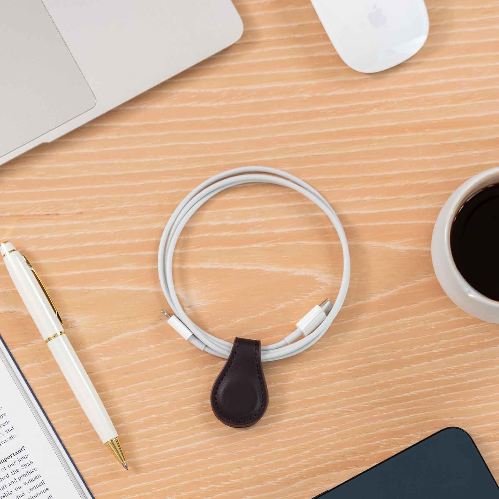 Sustainable deep plum cable tie crafted for eco-conscious organisation and style.