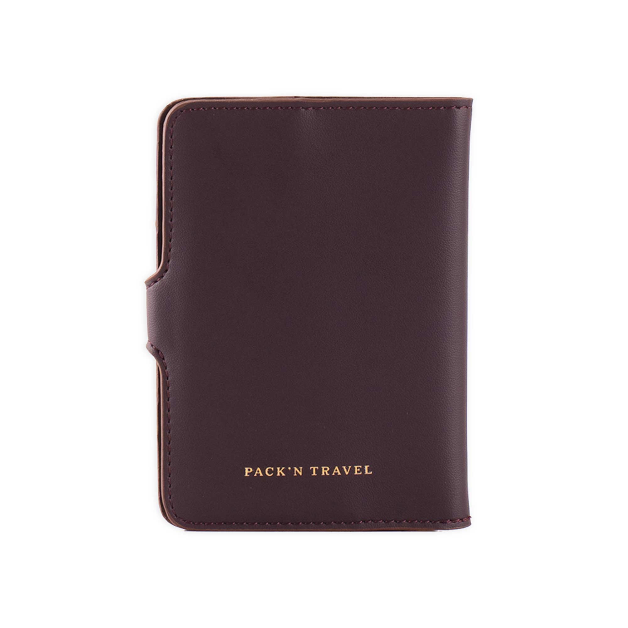 Sustainable deep plum passport holder offering eco-friendly style for frequent travellers.