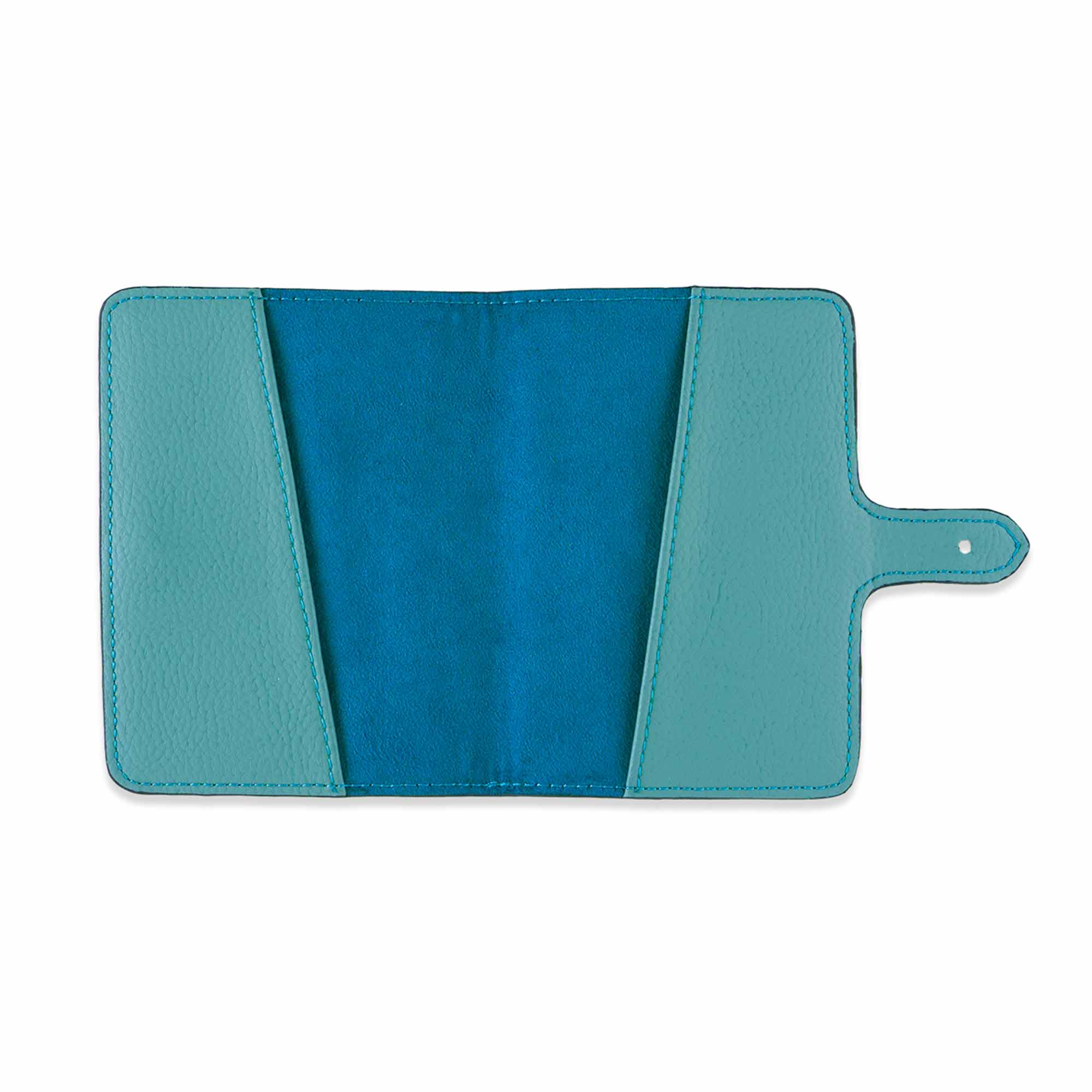 Useful turquoise passport holder combining practicality with a stylish travel accessory.