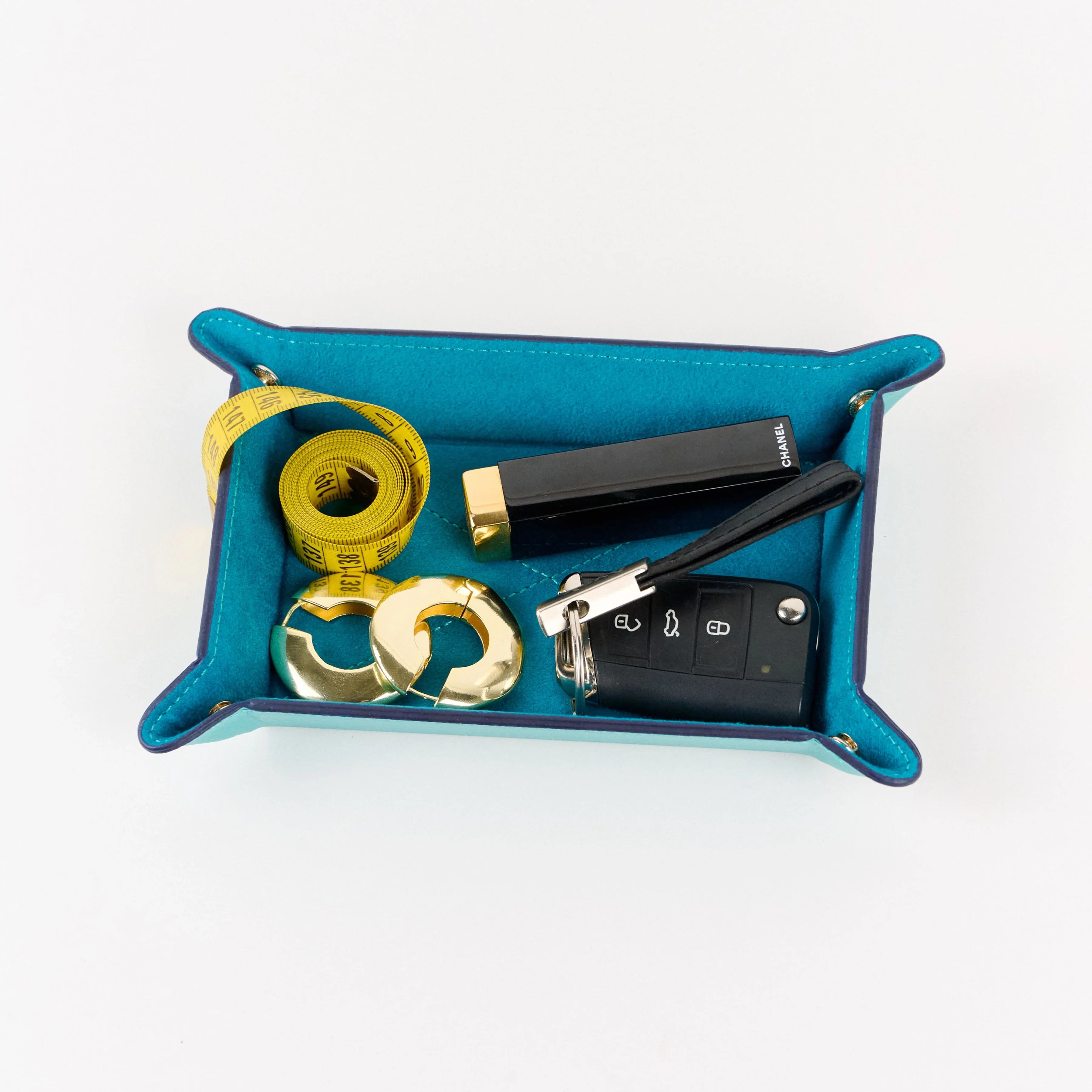 Leather Tray Turquoise