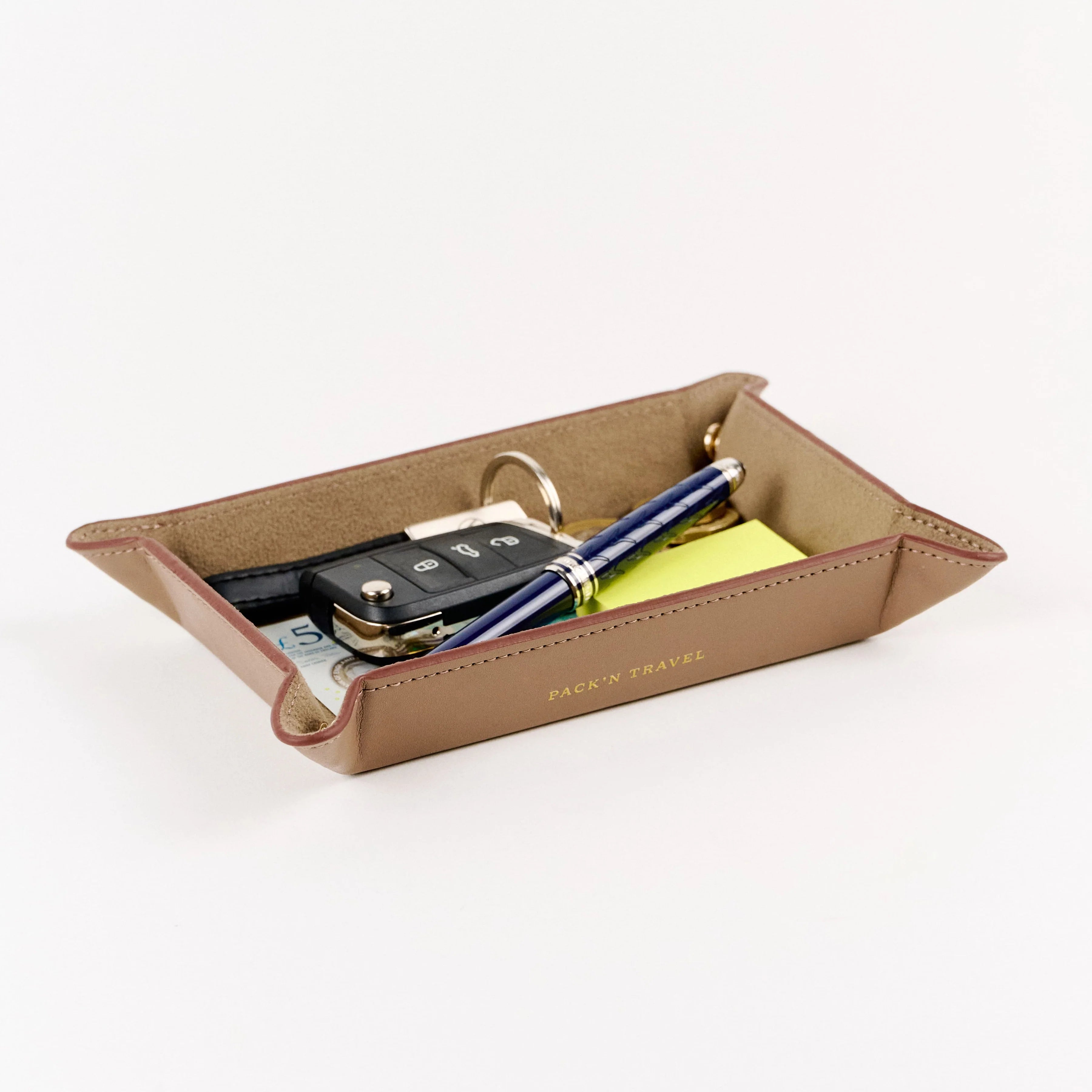 Leather Tray Beige