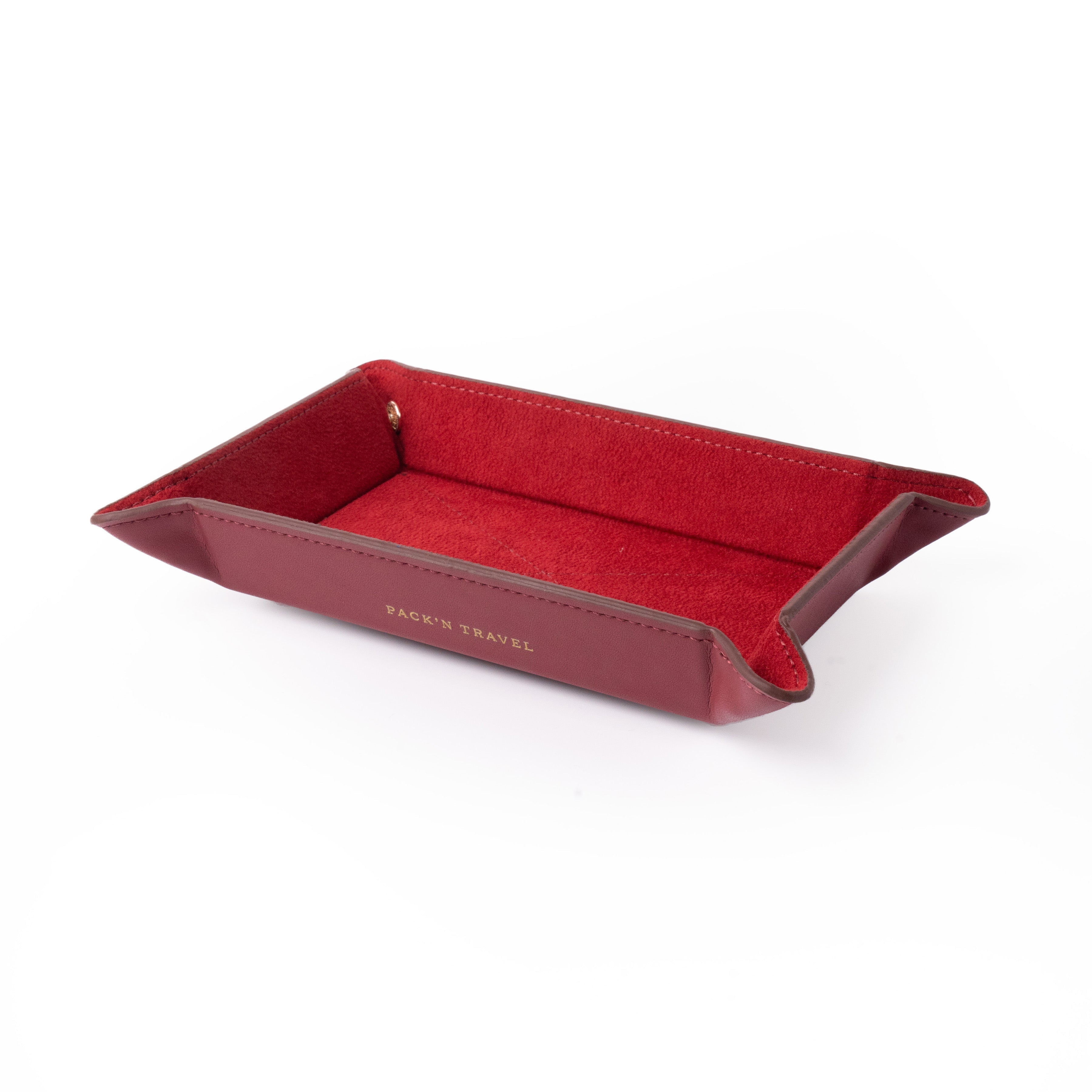 Leather Tray Cherry Red