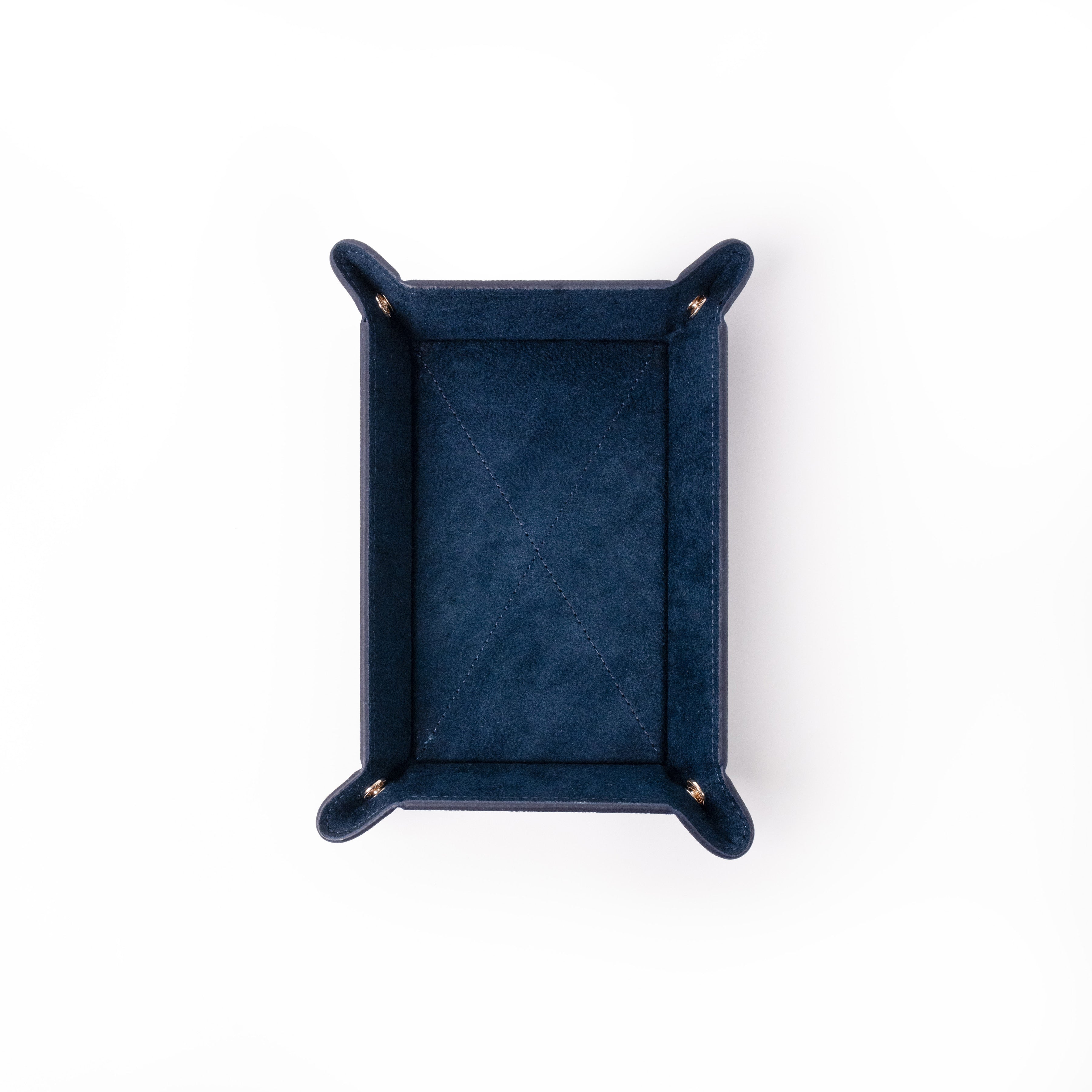 Leather Tray Dark Blue