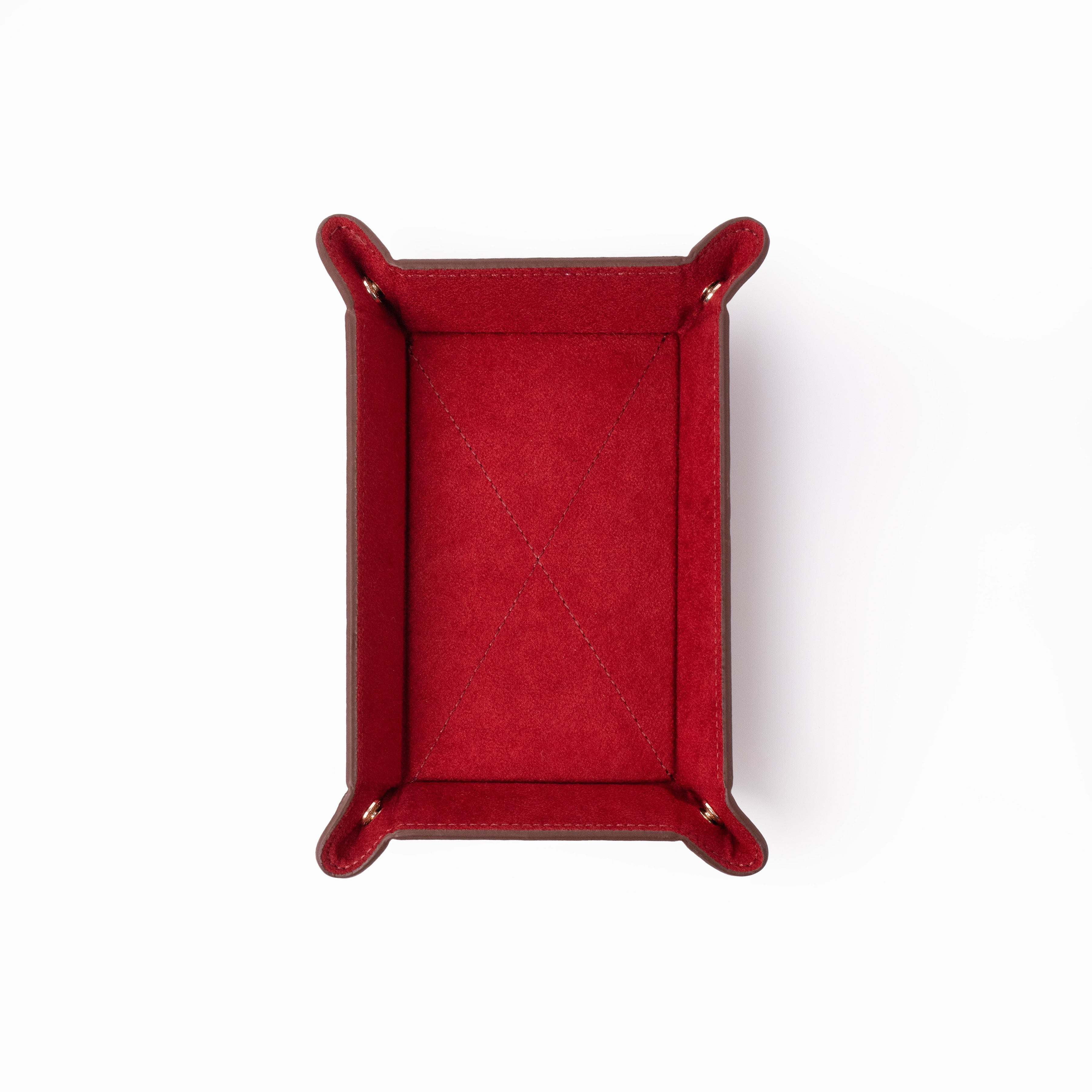 Leather Tray Cherry Red