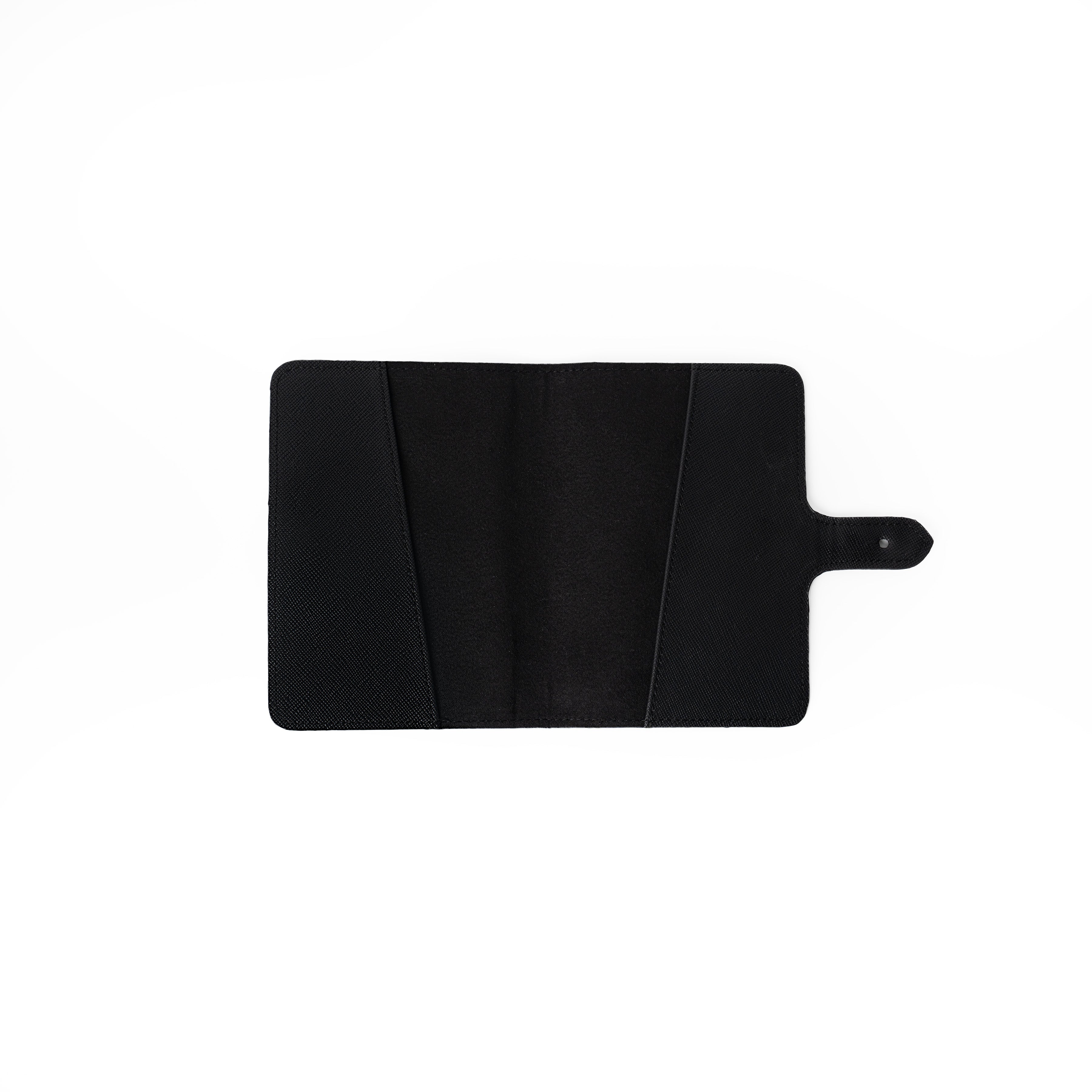 Useful black passport holder designed for practical, stylish, and organised travel.