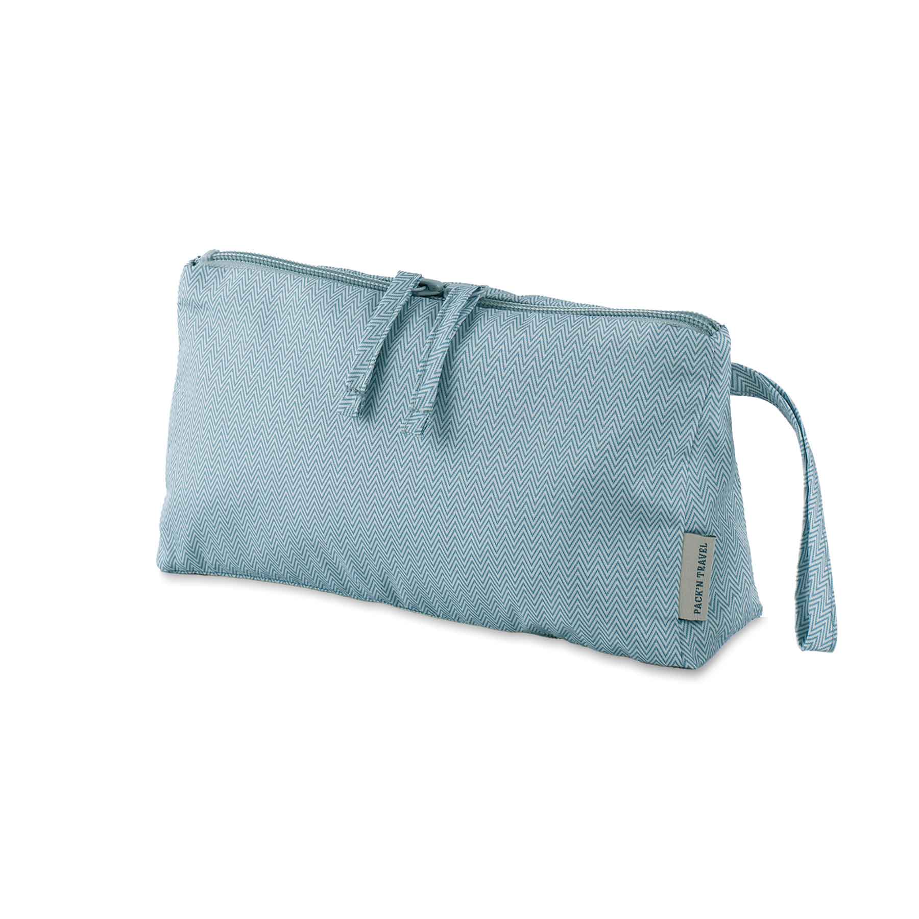 Durable green vegan leather luggage organiser built to last through all travel seasons.