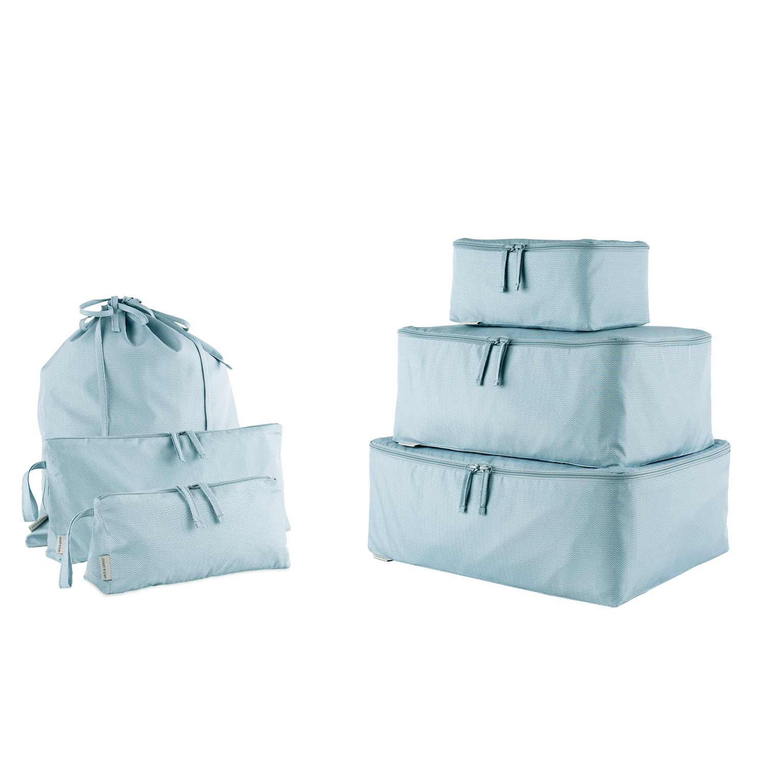 Eco-friendly green vegan leather luggage organiser crafted for sustainable travel.
