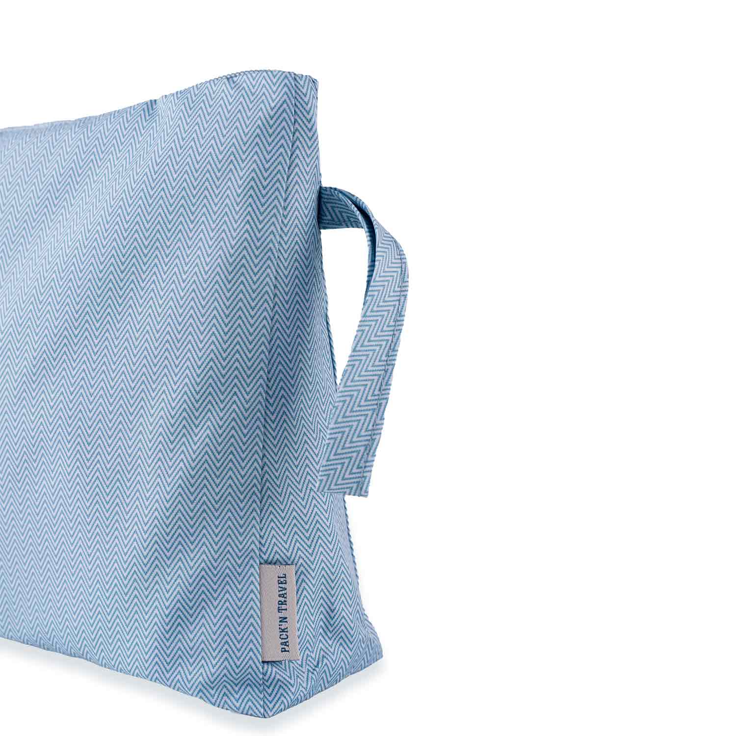 Elegant blue vegan leather luggage organiser providing a chic and functional travel option.