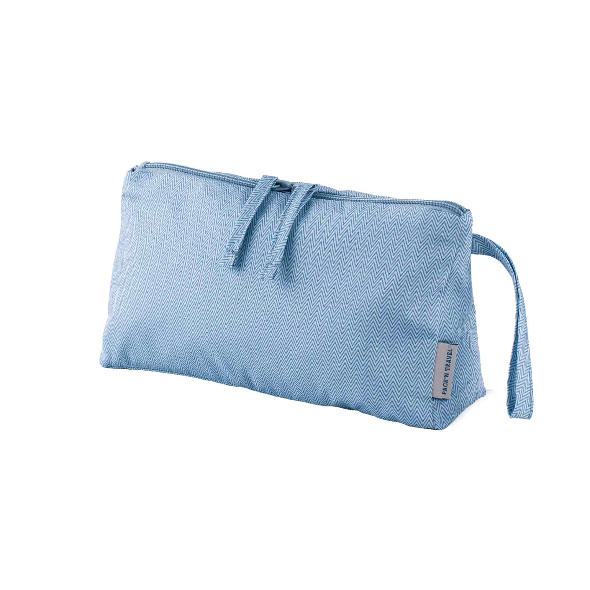 Luxury blue luggage organiser with a refined design, blending elegance and travel function.