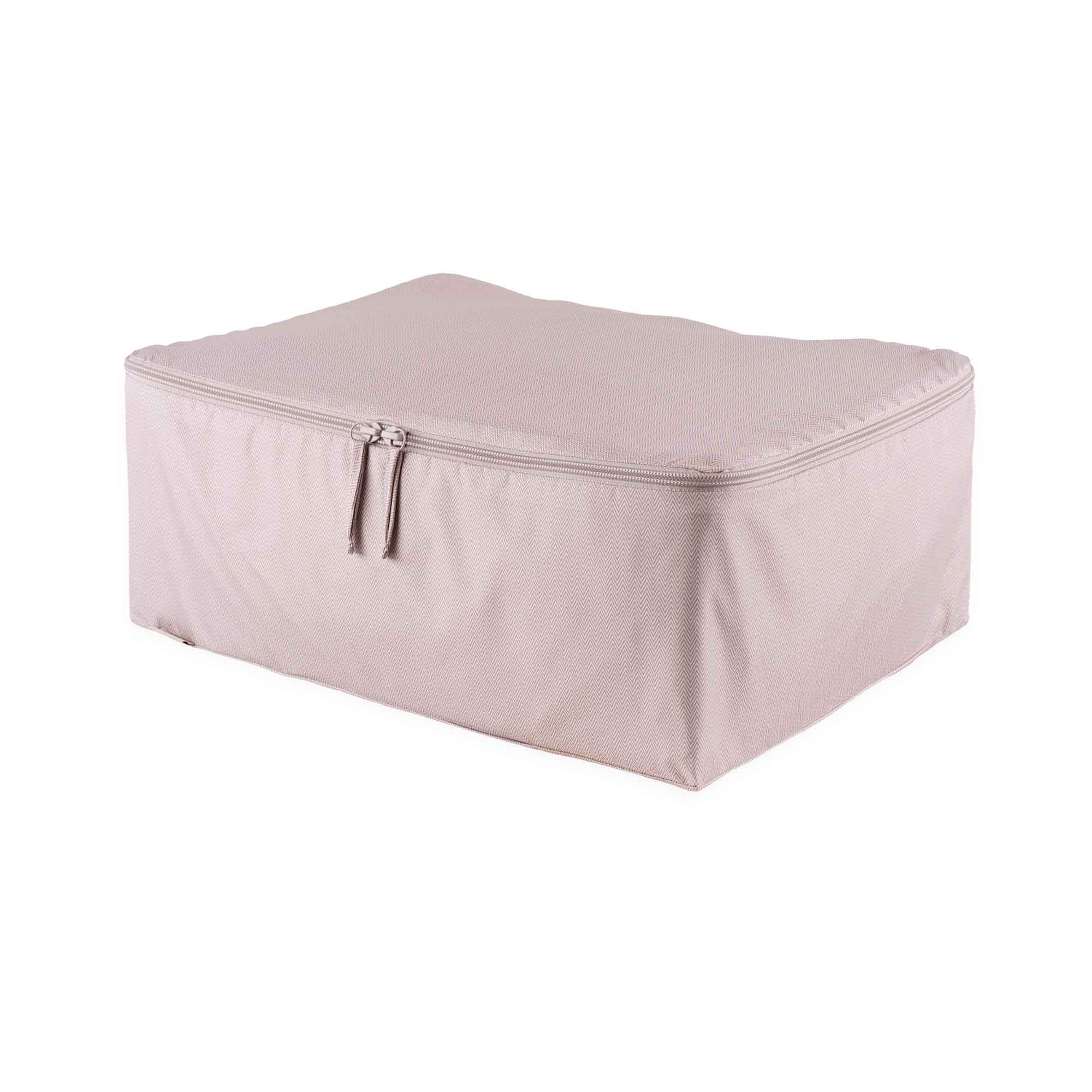 Practical beige luggage organiser designed to simplify and organise everyday travel needs.