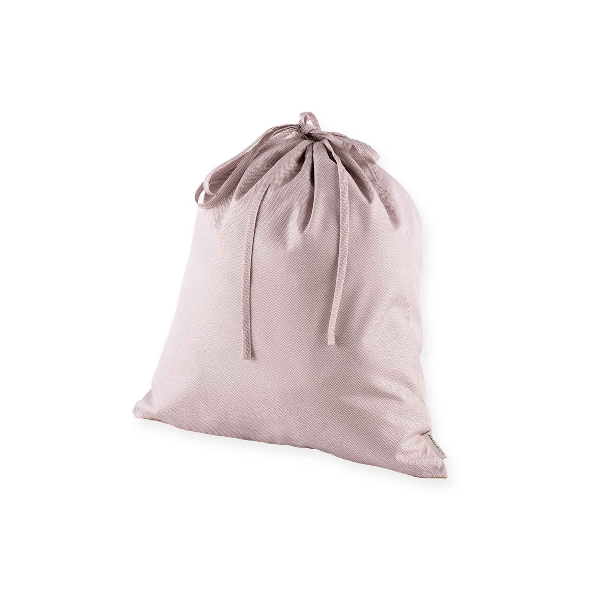 Practical beige vegan leather luggage organiser, ideal for stylish and eco-conscious travel.
