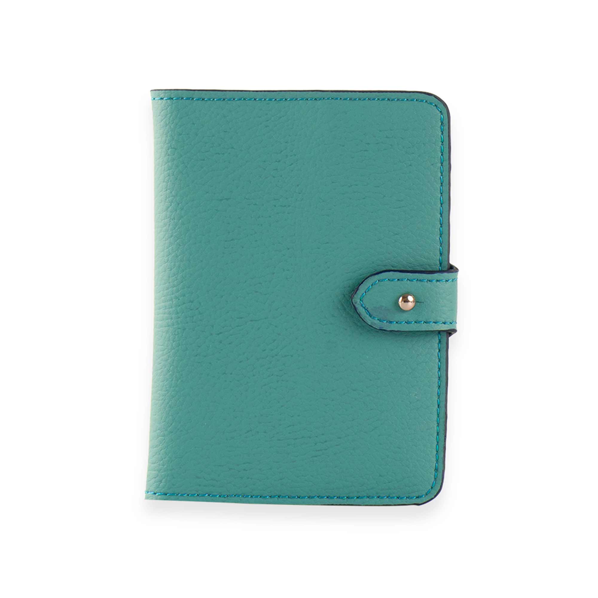 Sustainable turquoise passport holder for eco-conscious travellers seeking vibrant style.