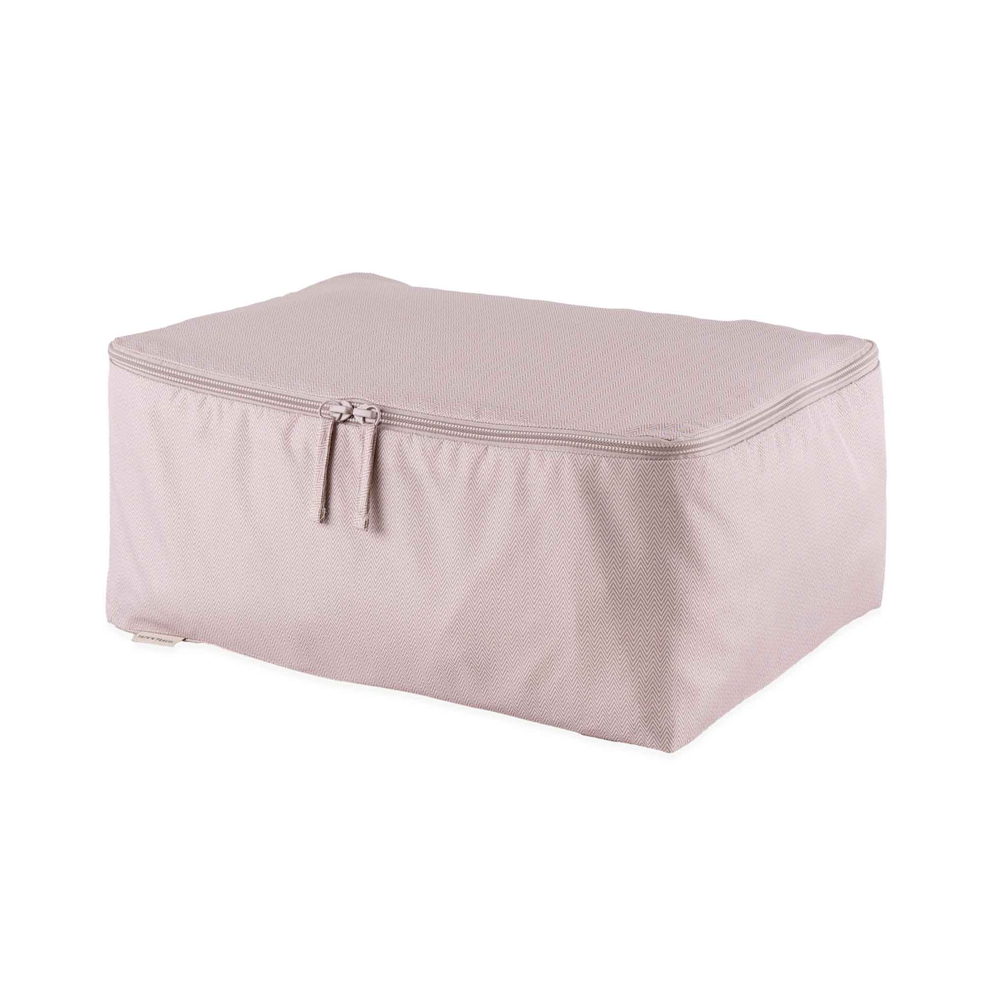 Useful beige vegan leather luggage organiser designed for sustainable and practical storage.